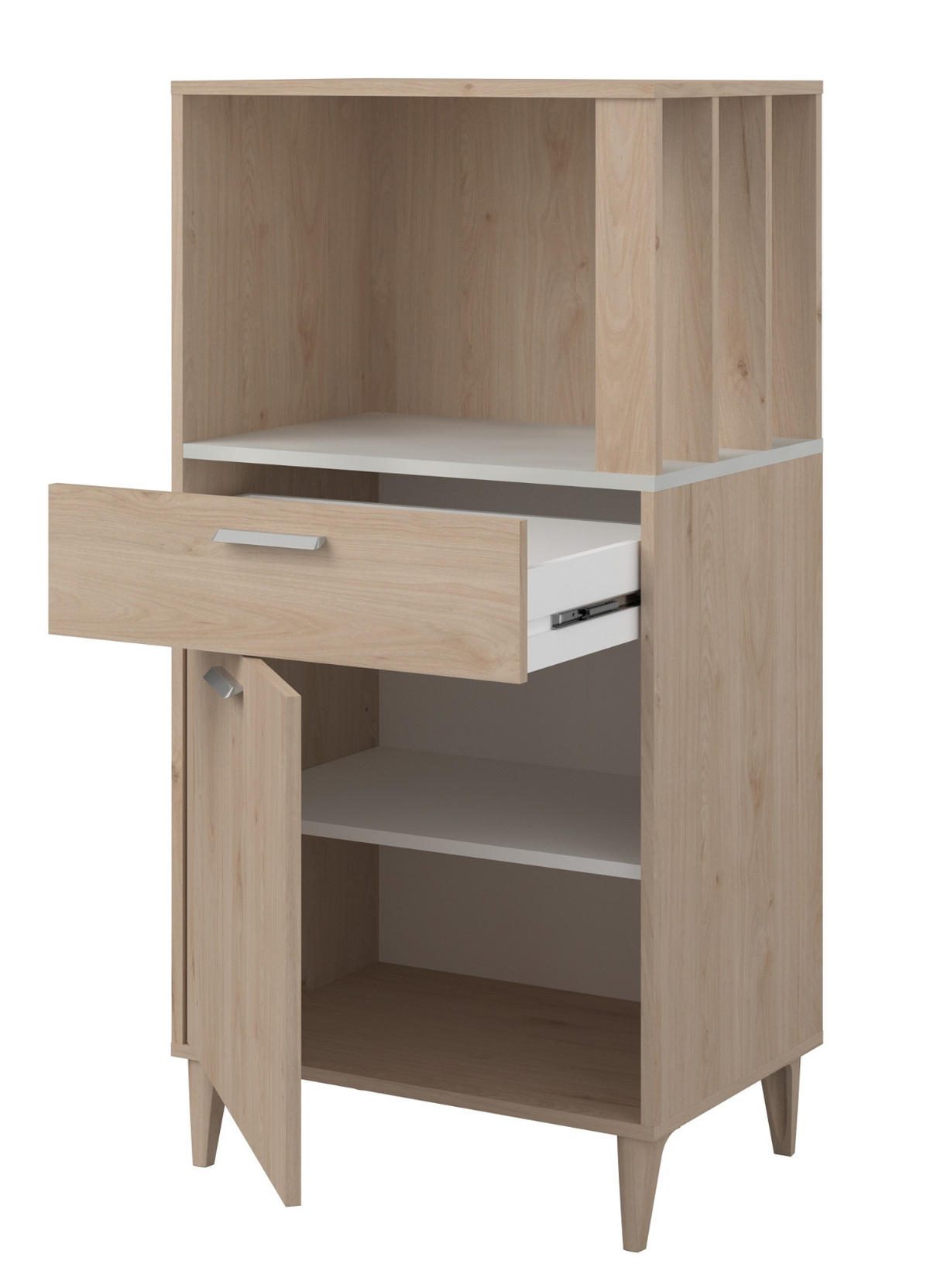 BUFFET Set 2-tlg. Eiche grau, mit Buffetschrank und Küchenschrank - Eichefarben/Grau, Holzwerkstoff (145/185/41cm) - Parisot Meuble