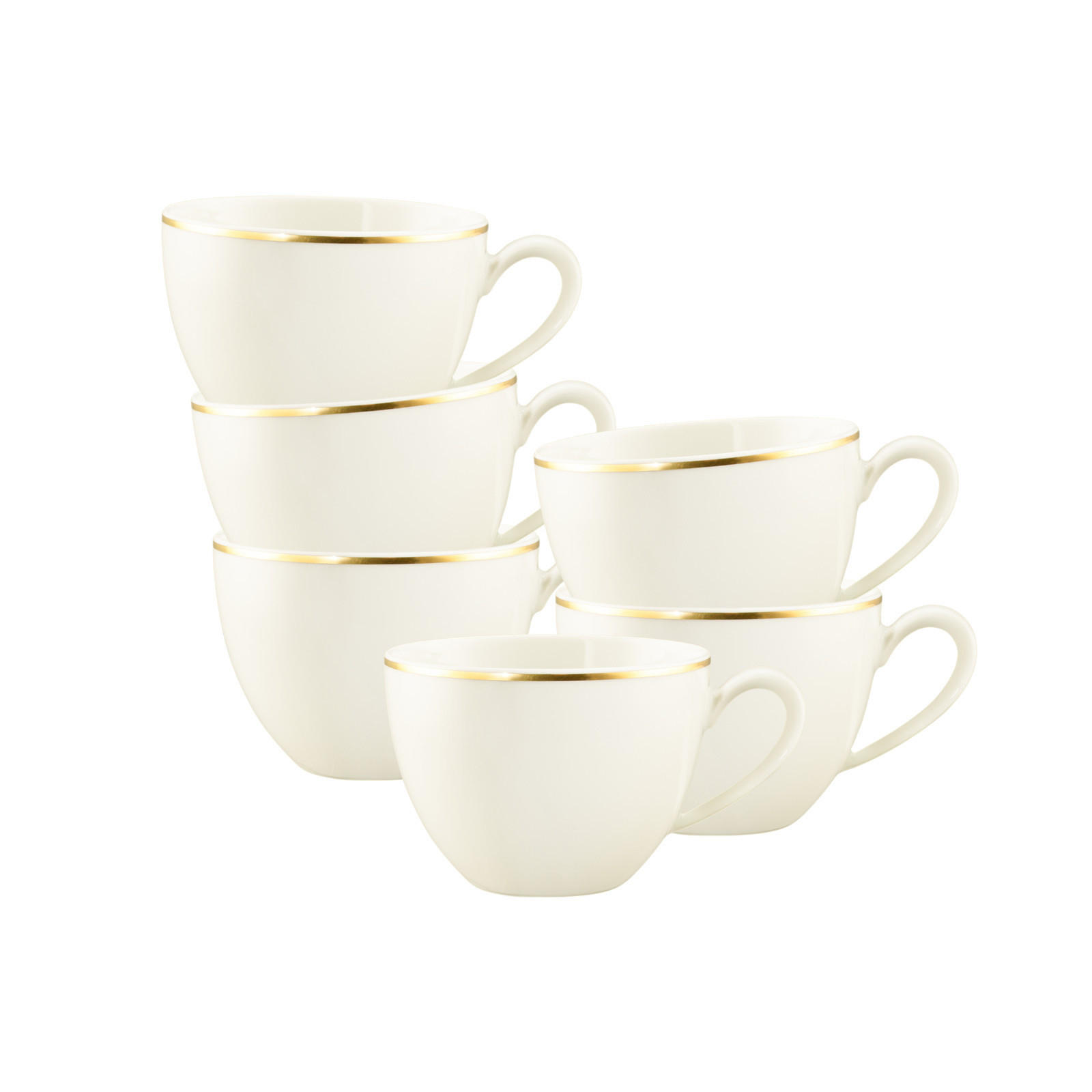 KAFFEETASSEN Savona Fine Diamond creme 270 ml 6er Set - Creme, Keramik (270L) - Seltmann Weiden