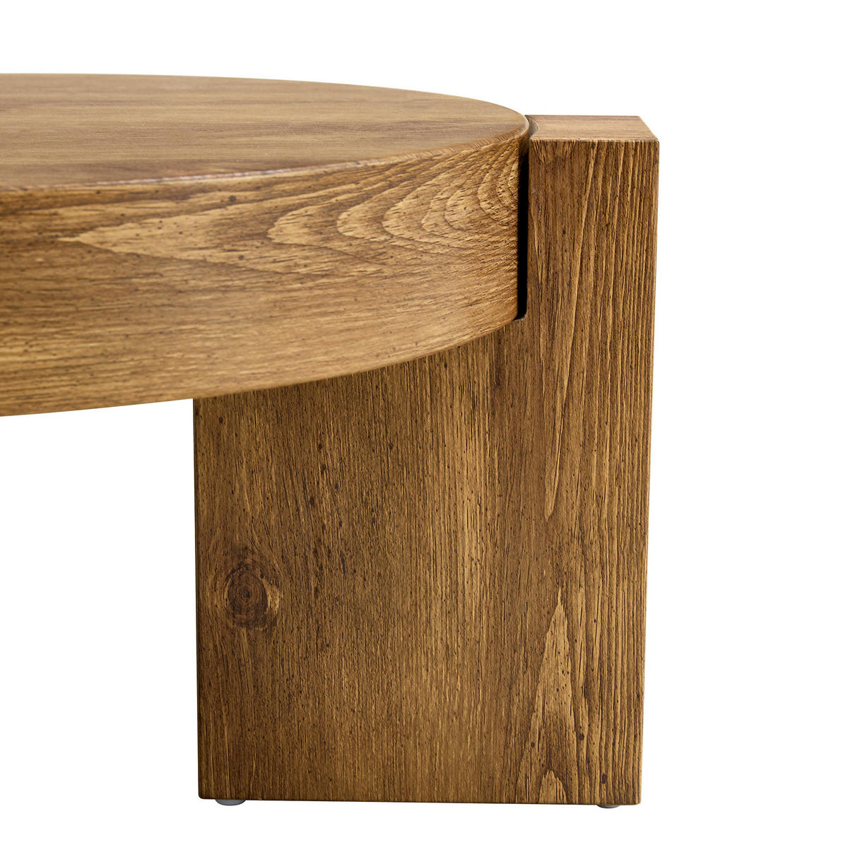 COUCHTISCH aus MDF und Glas Ø61x30 cm in Holzoptik mit 2 Ebenen - Naturfarben, Holzwerkstoff (61/61/30cm) - Modfu