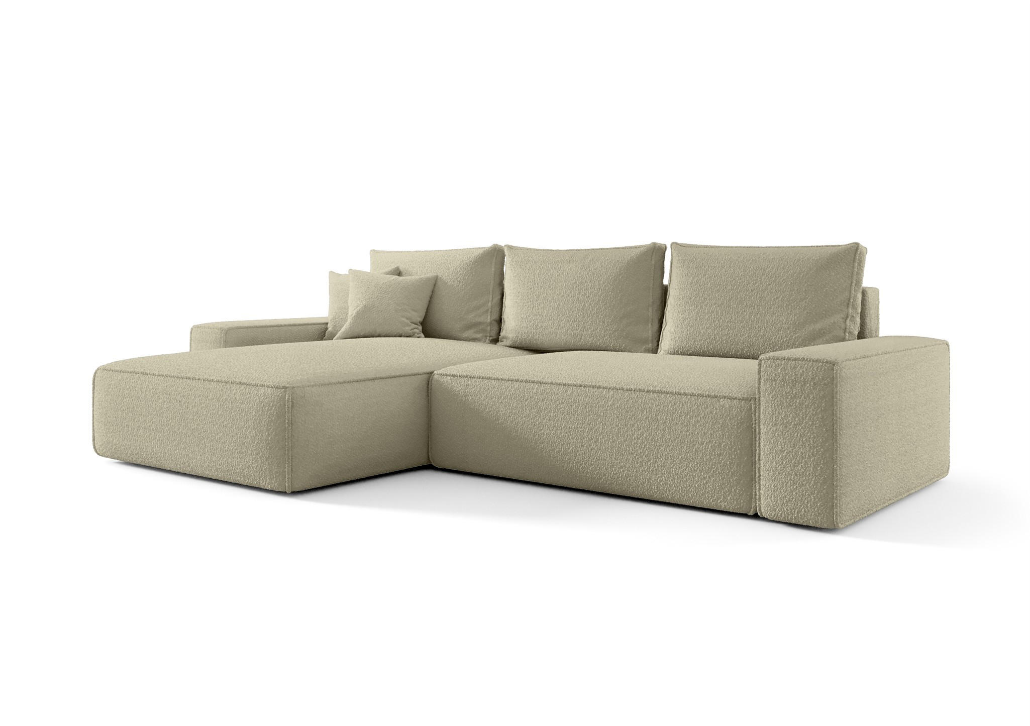 ECKSOFA Walken Mit Schlaffunktion - Hellbraun, Holzwerkstoff/Textil (280/185cm) - Fun Möbel