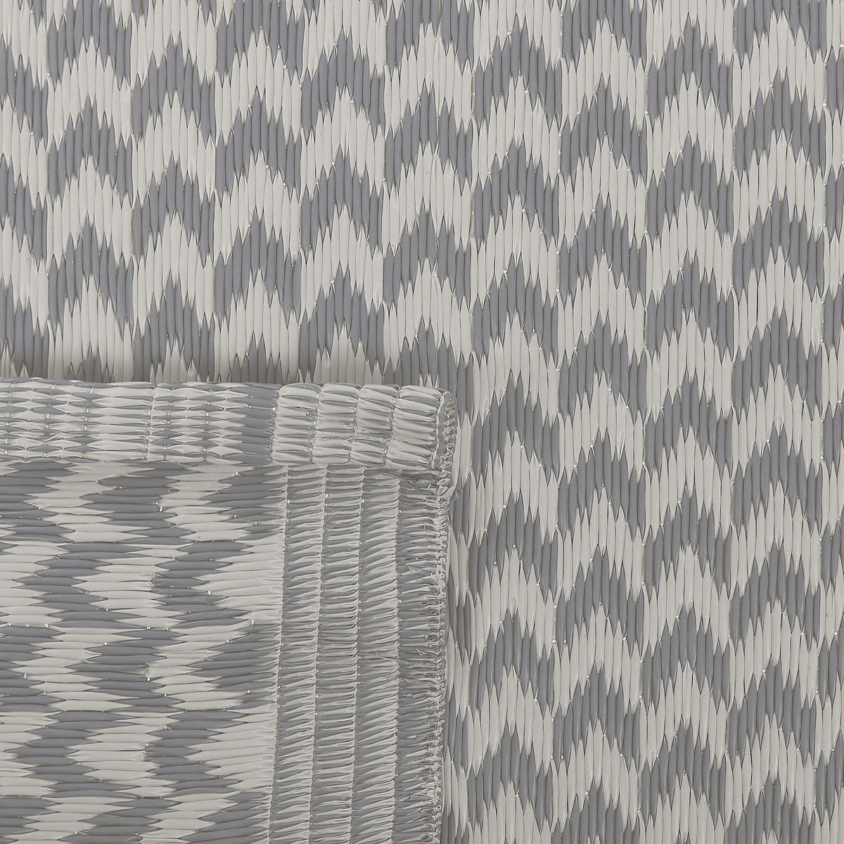 OUTDOOR-TEPPICH Mango 90/60 cm - Grau, Kunststoff (60/90cm) - Beliani