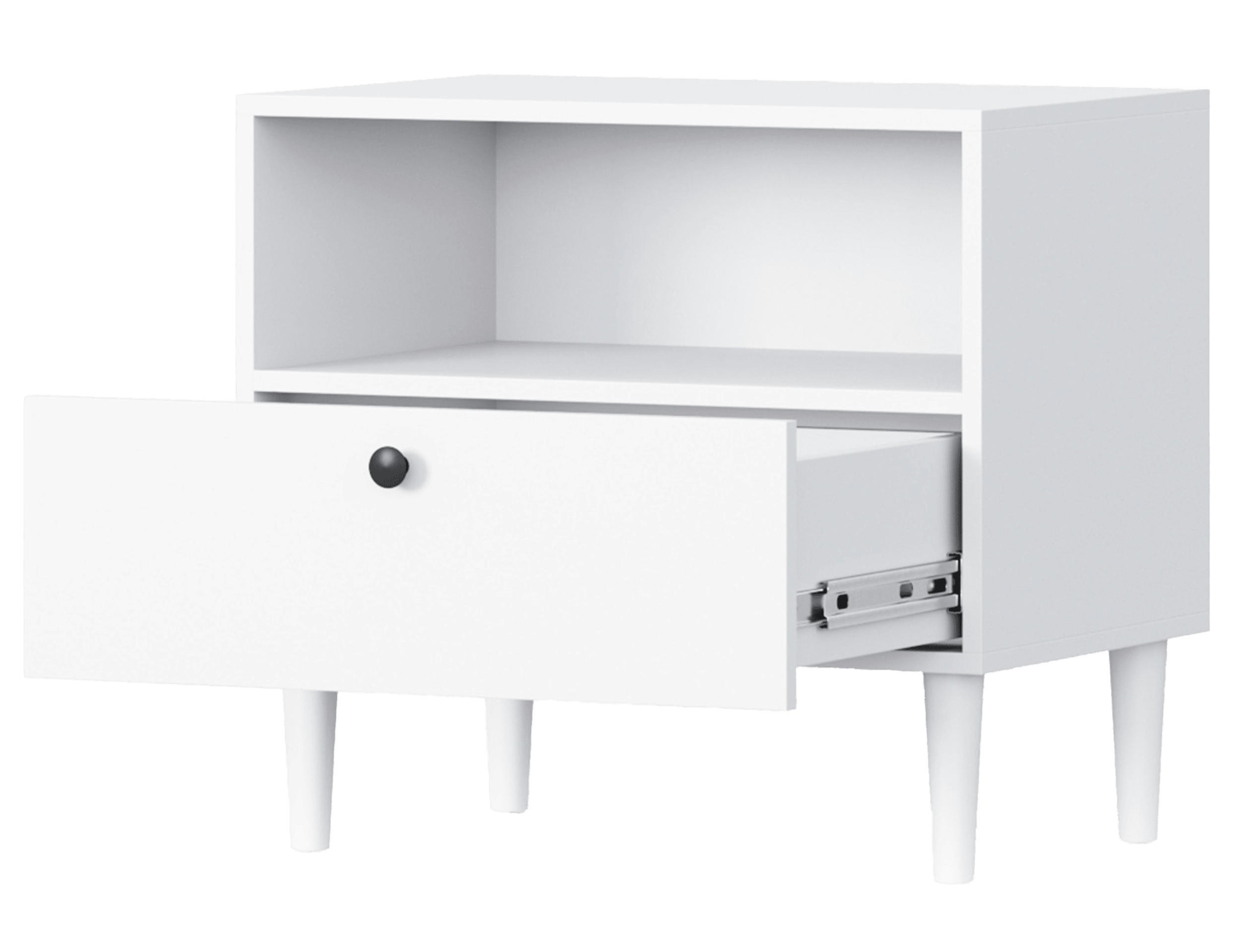 NACHTTISCH - Nachtkästchen Aries 60 - Weiß - Weiß, Holzwerkstoff (60/55/40cm) - Möblo