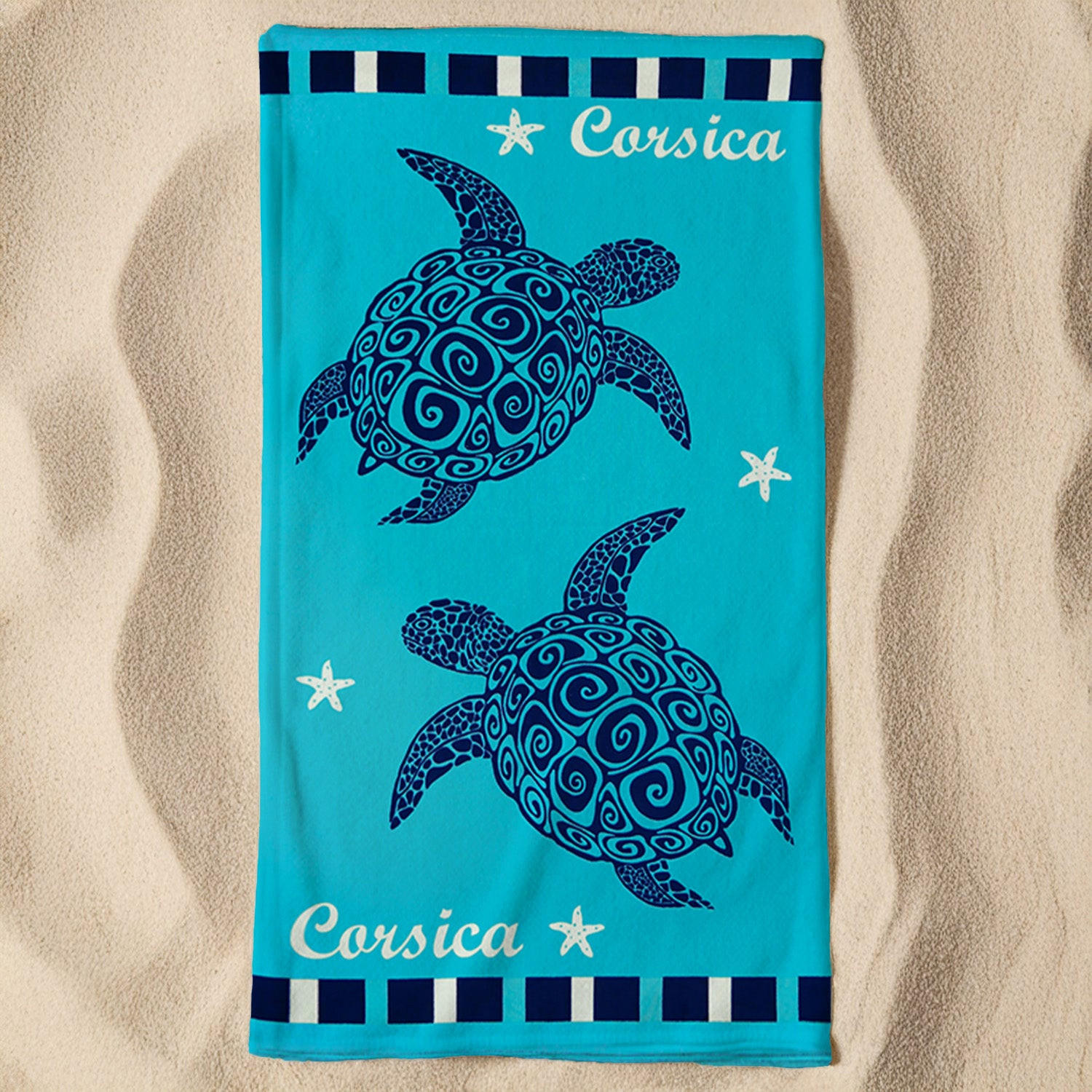 STRANDTUCH Mikrofaser Blau 90x170 250g/m² - Piana - Blau, Textil (170/90cm) - LE COMPTOIR DE LA PLAGE