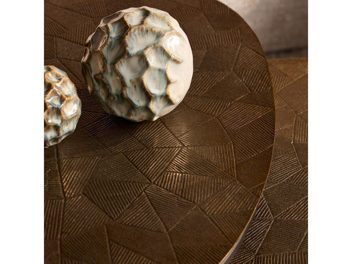 COUCHTISCH Filorin Metall 90 cm / 65 cm + 70 cm / 55 cm Metalic Gold - Goldfarben, Metall (65/90/50cm)