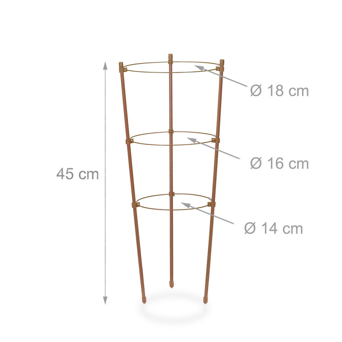 4XRANKHILFE - Braun, Kunststoff/Metall (22/45/22cm) - Relaxdays