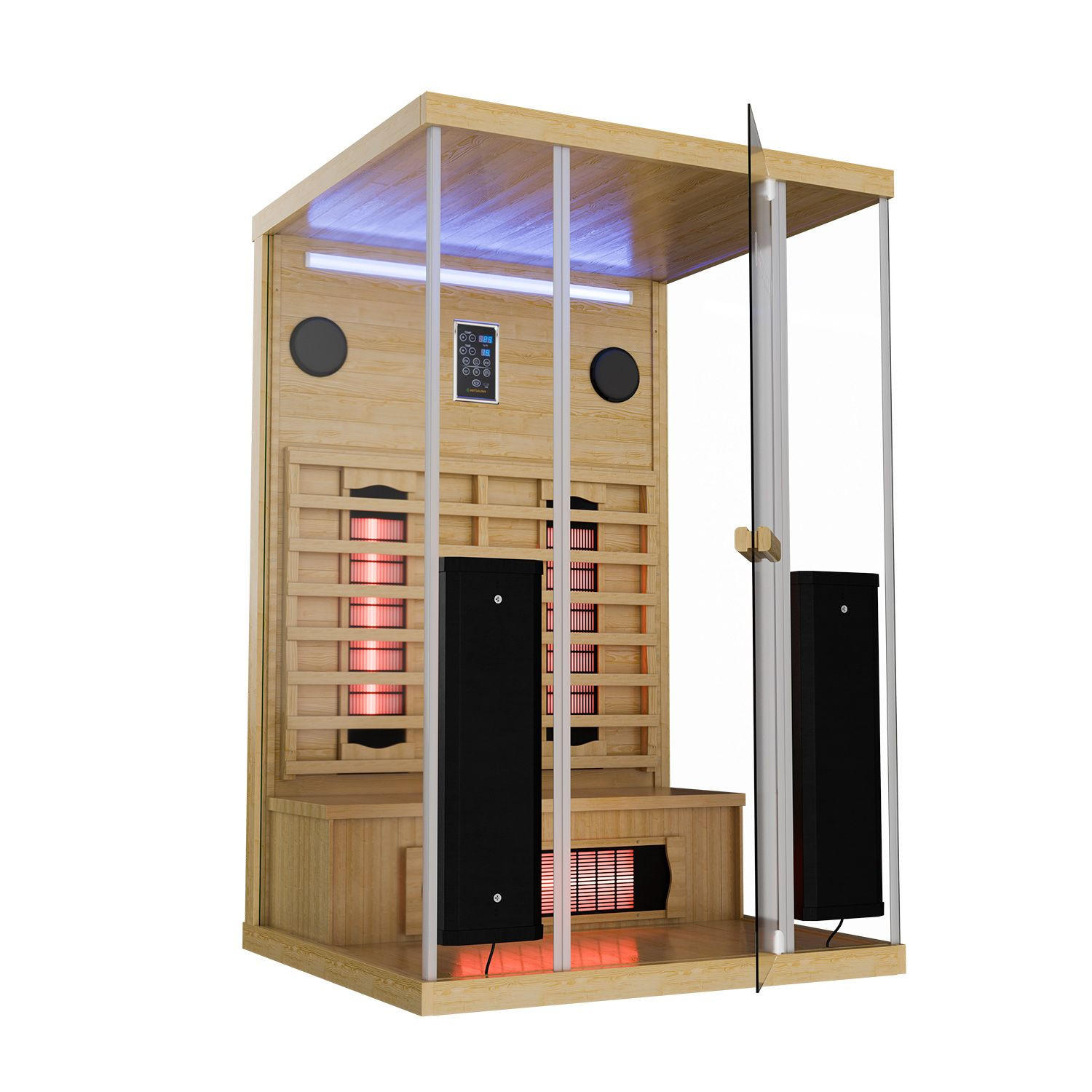 INFRAROTKABINE Göteborg mit Vollspektrumstrahlern - Naturfarben, Holz (120/190/105cm) - Artsauna