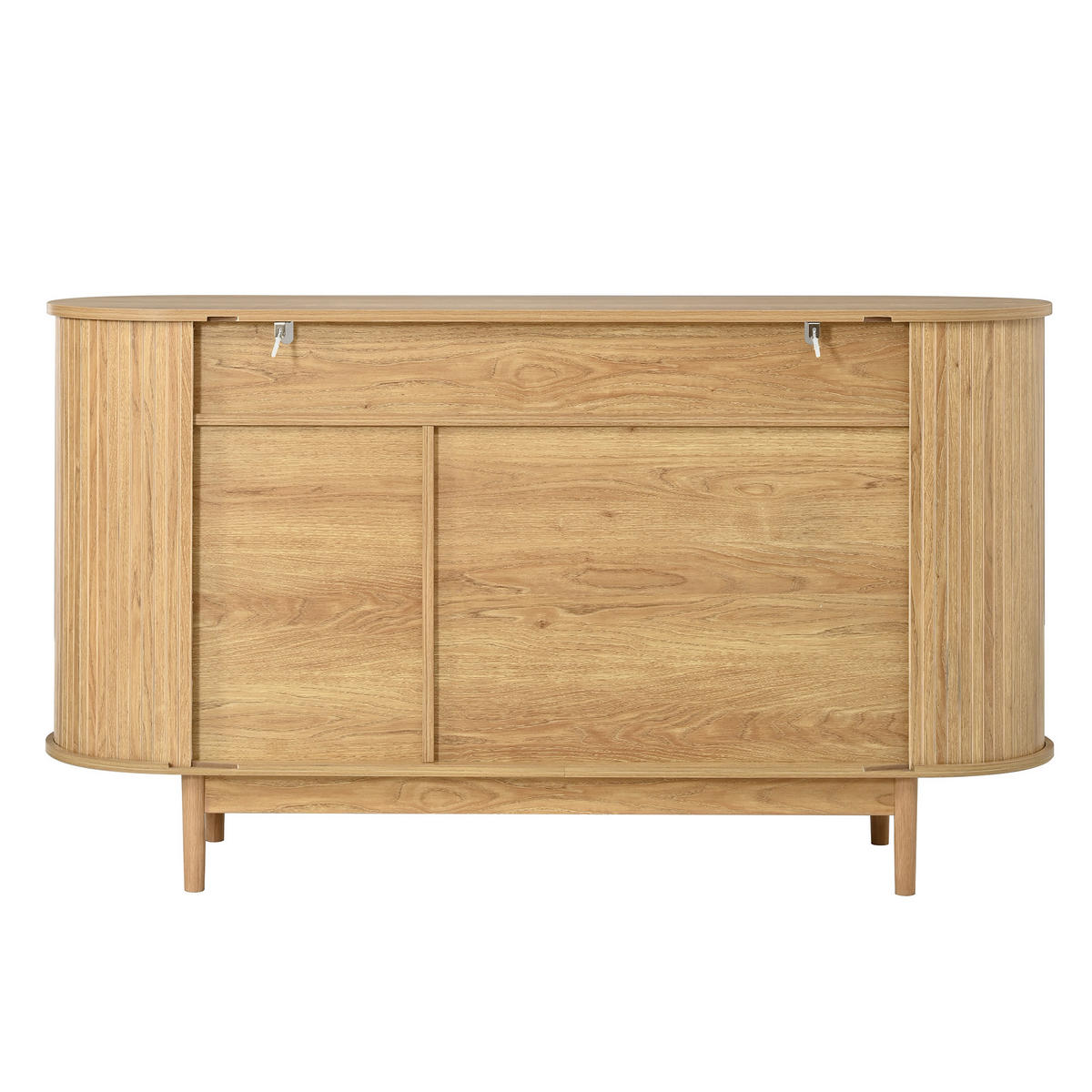 SIDEBOARD 3 Türen mit Holzoptik und Rillenfront - Naturfarben, Holzwerkstoff (140/78/40cm) - FLIEKS