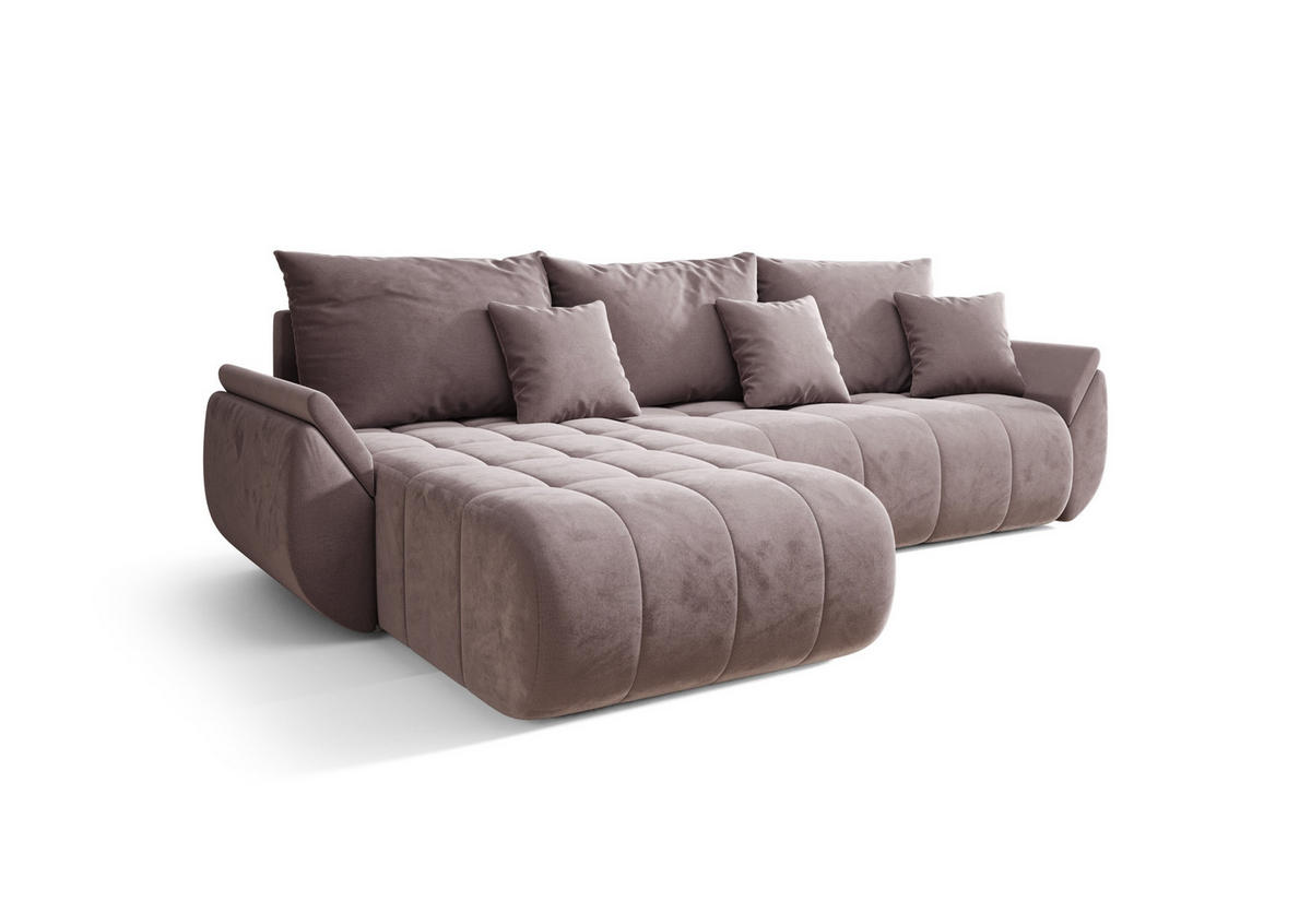 ECKSOFA mit Schlaffunktion TOKYO L Monolith 62 Links - Hellbraun, Textil (280/185cm) - Bedante