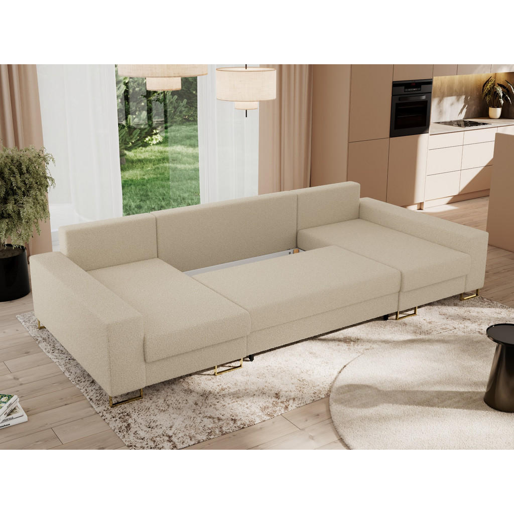 Thumbnail - MKS Wohnlandschaft, Beige, Textil, 5-Sitzer, U-Form, 312x85x138 cm, Wohnzimmer, Sofas & Couches, Wohnlandschaften, Wohnl...