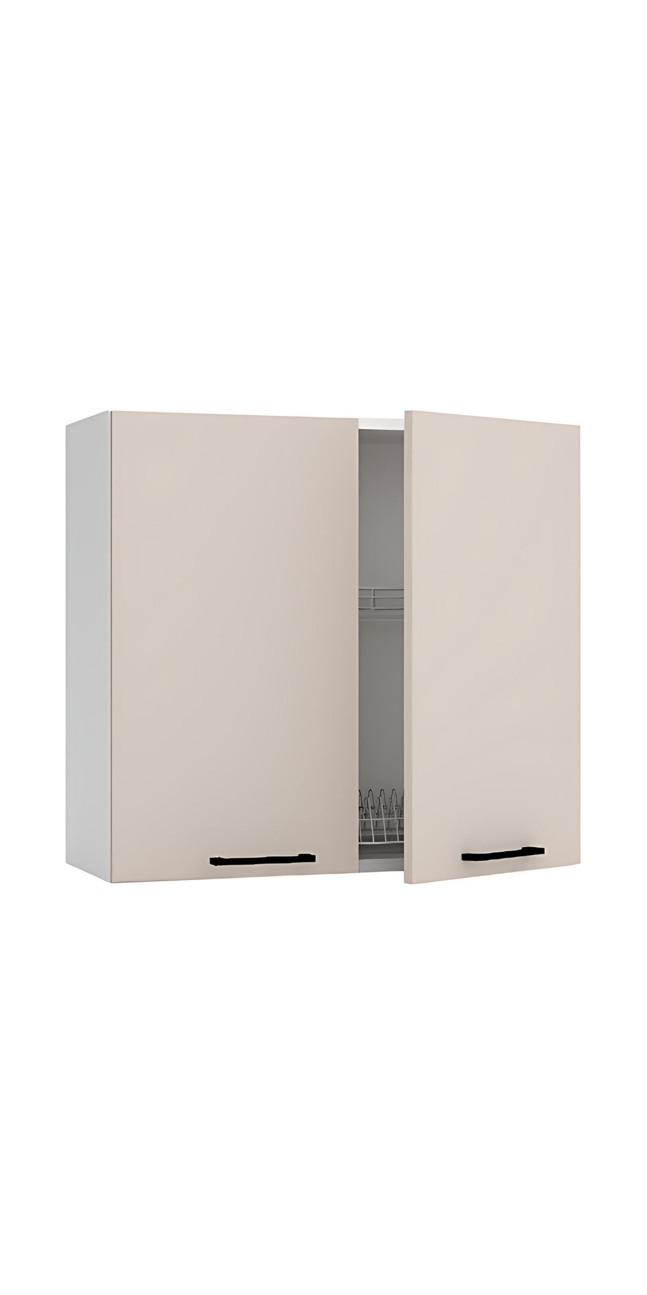 HÄNGESCHRANK mit Geschirrtrockner - W80SU - Morvex - Modernes Design - Beige, Holz/Metall (80/72/30cm) - ROYAL24_MARKT