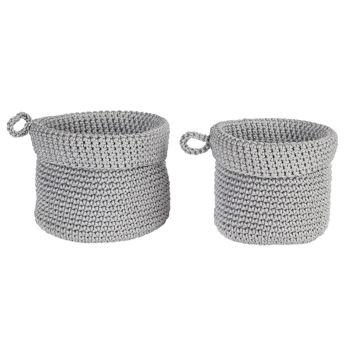 AUFBEWAHRUNGSKORB (2-tlg.) Store It - Grau, Kunststoff (21/21/19cm) - Butlers