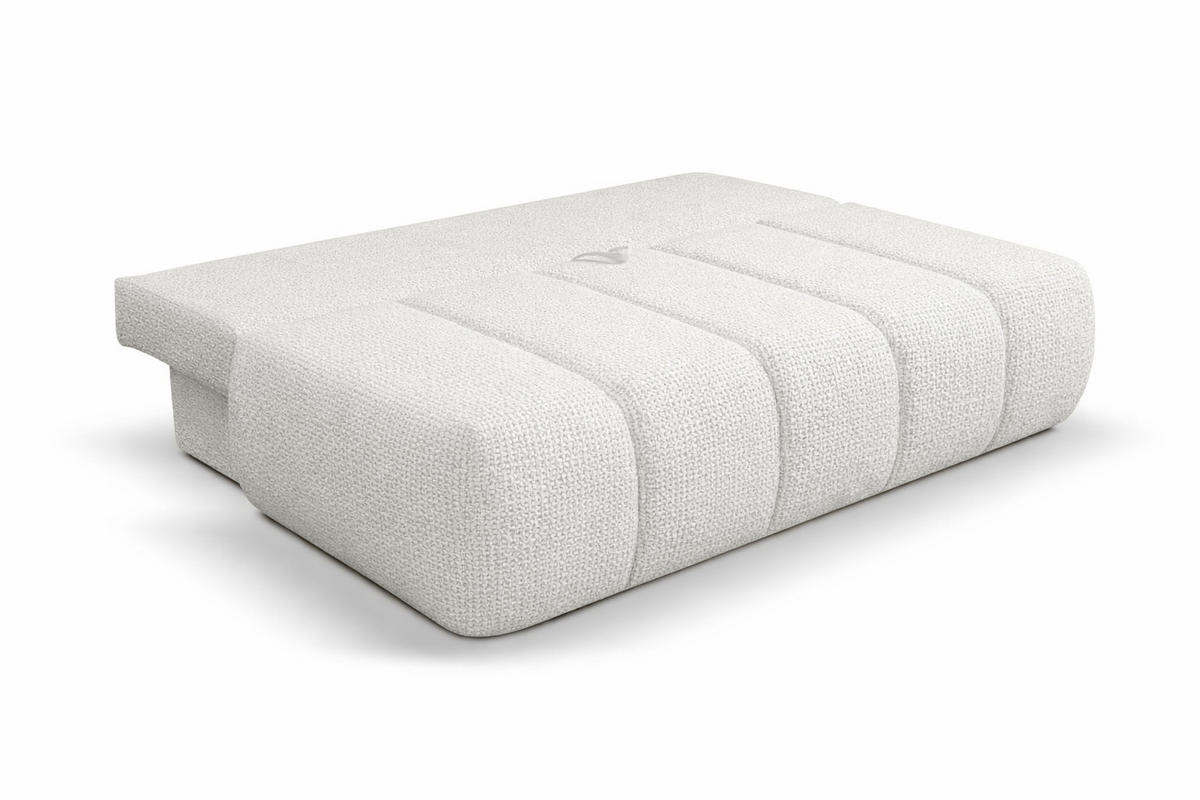 SOFA Mit Schlaffunktion Und Bettkasten, Chenille-Stoff Flow, Ecru, PIANO - Ecru, Holz (207/91/103cm) - Kaiser Möbel