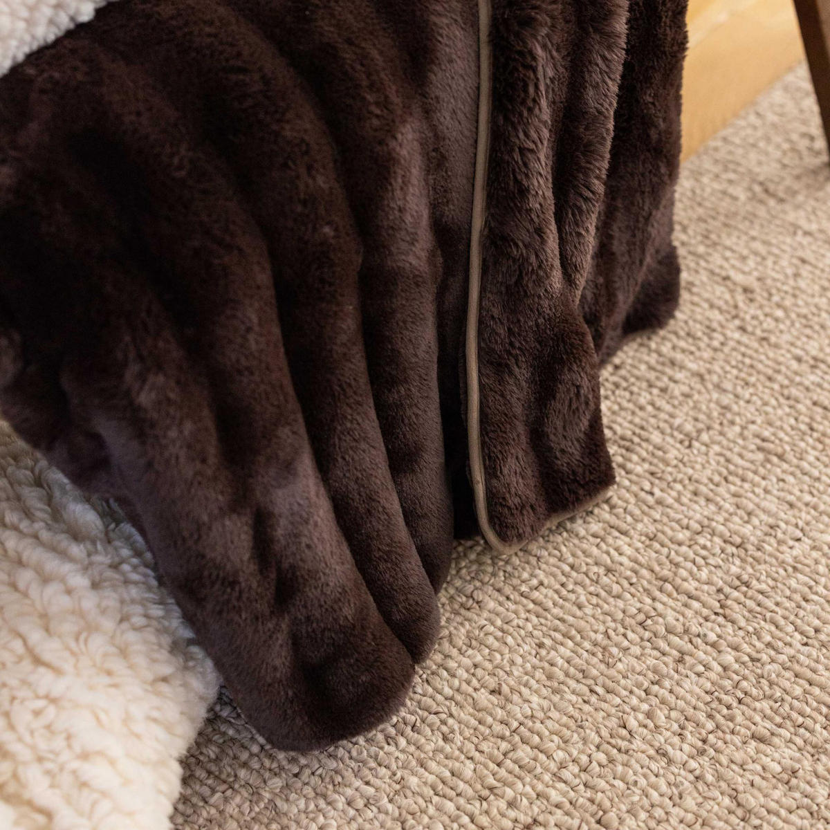STEPPDECKE Astrid ebenbraun 85 x 200 cm - Dunkelbraun, Textil (85/200cm) - Vivaraise