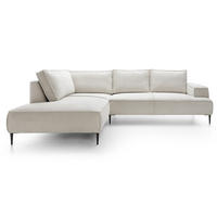 SCHLAFSOFA 275 cm L-Form Harmonia mit Beinen, Links, Vanille - Beige, Holz (275/195cm) - Emporius