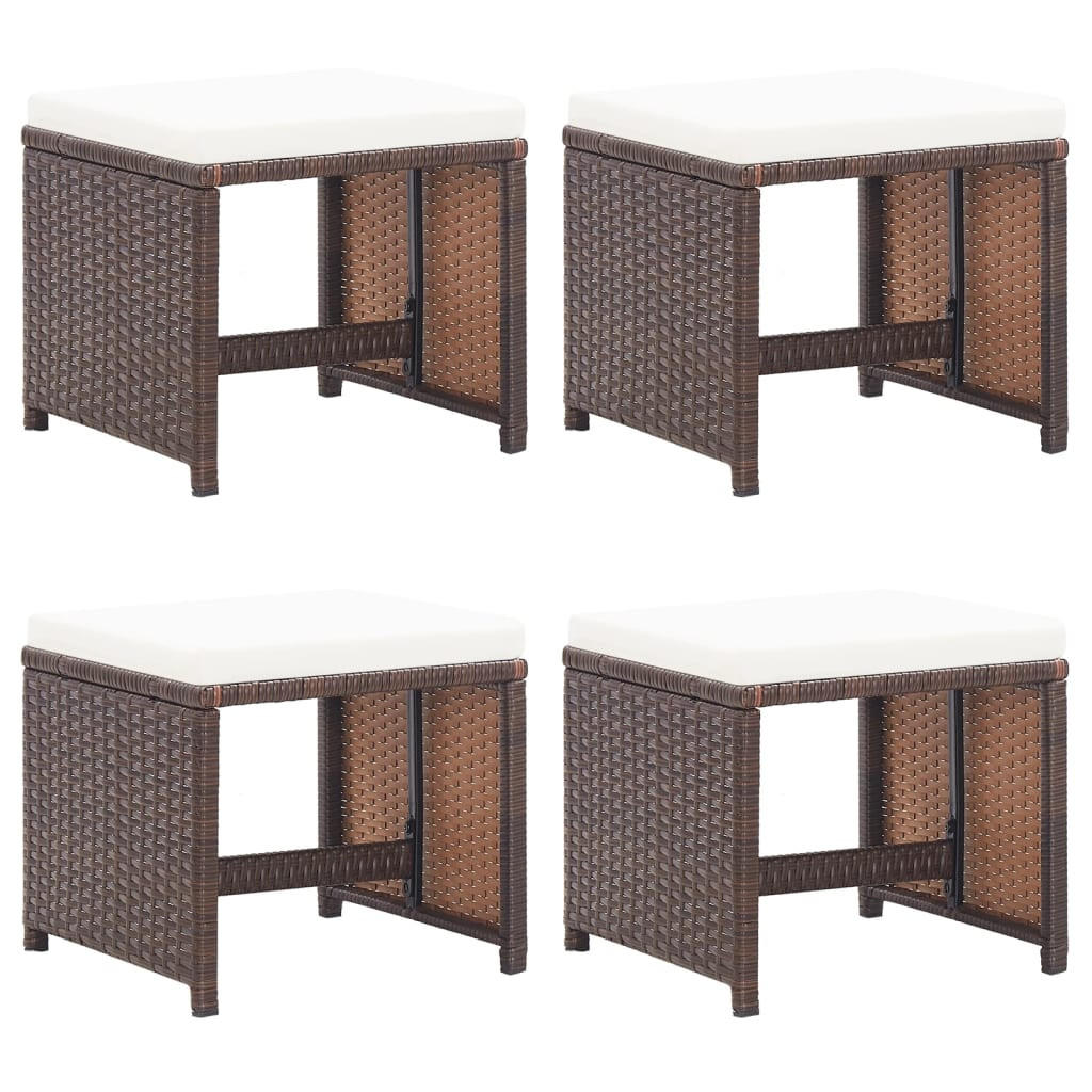 furnicato Gartenhocker Braun 40.5x35x40.5 cm