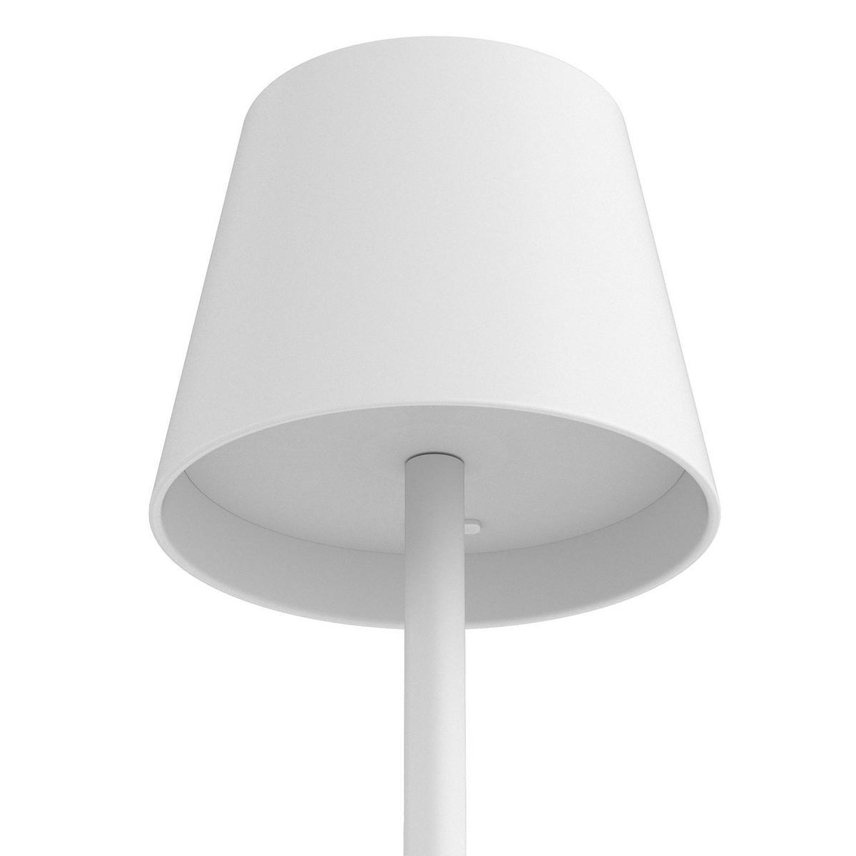 AKKU-TISCHLEUCHTE - ABS-Kunststoff / Eisen - Weiß, Kunststoff/Metall (12/12/36cm) - home24