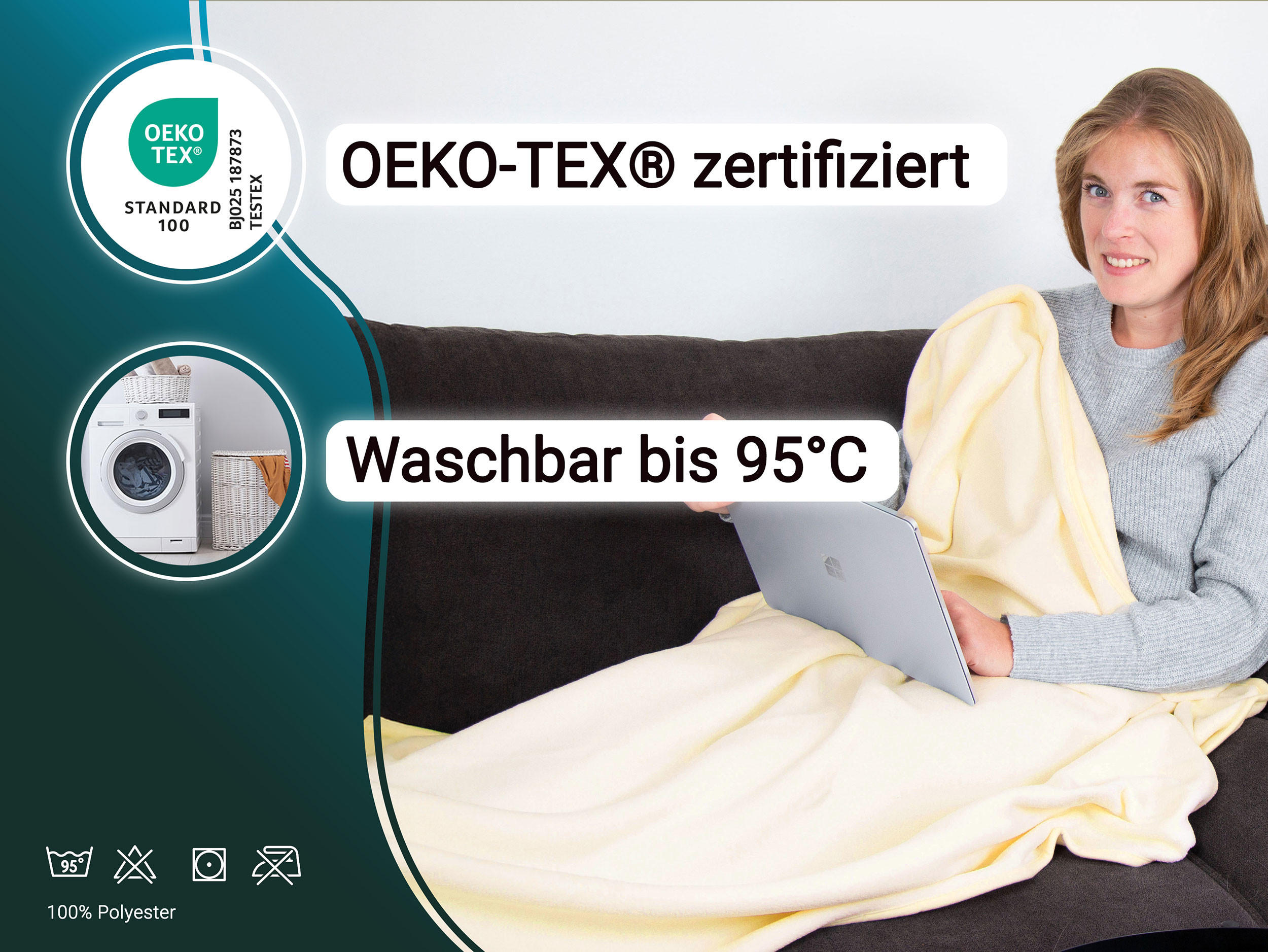 KUSCHELDECKE, 130x170 cm, 100% Polyester, Weiß - Weiß, Textil (130/170cm) - Zollner