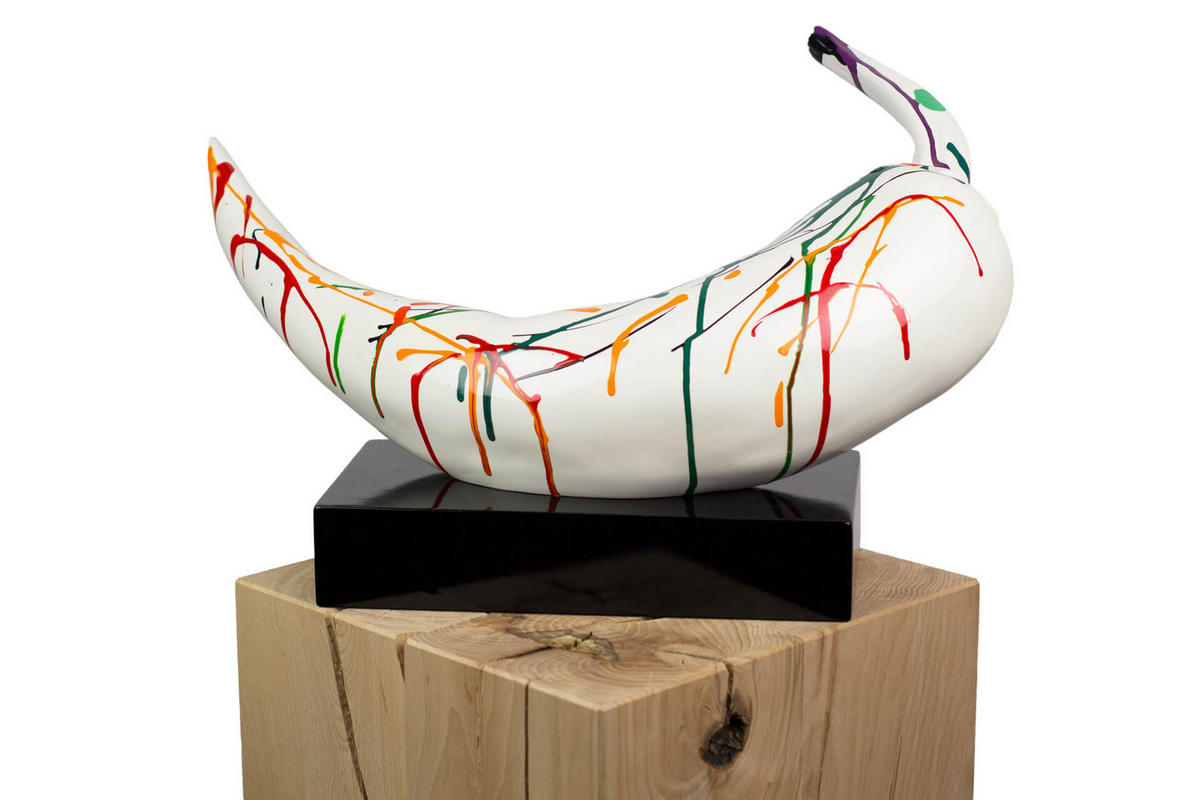 SKULPTUR Bunt 55/48 cm - Multicolor/Weiß, Stein (4.2/48/17cm) - KUNSTLOFT