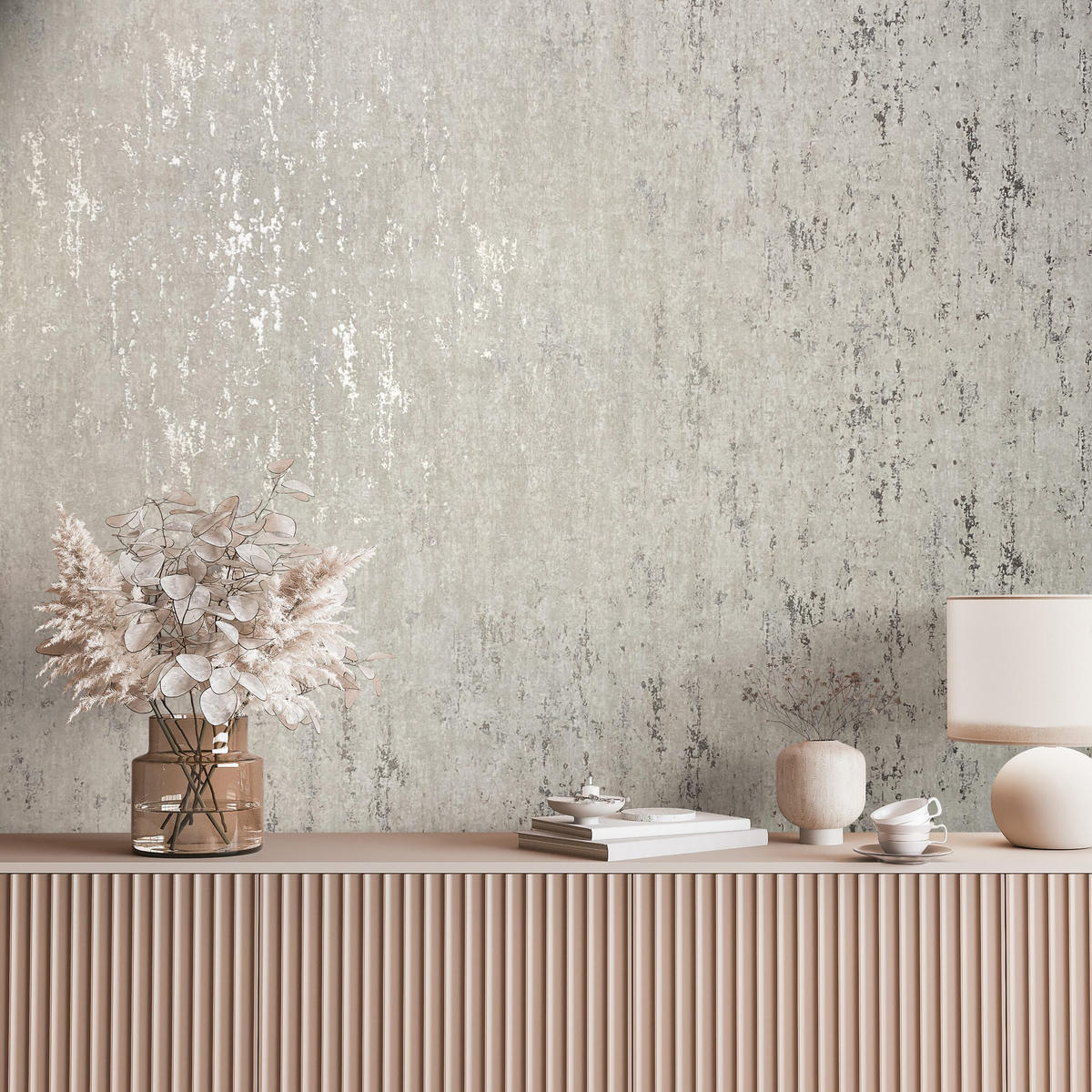 VLIESTAPETE Betonoptik Tapete grau - Grau, Papier (53/1005cm) - marburg