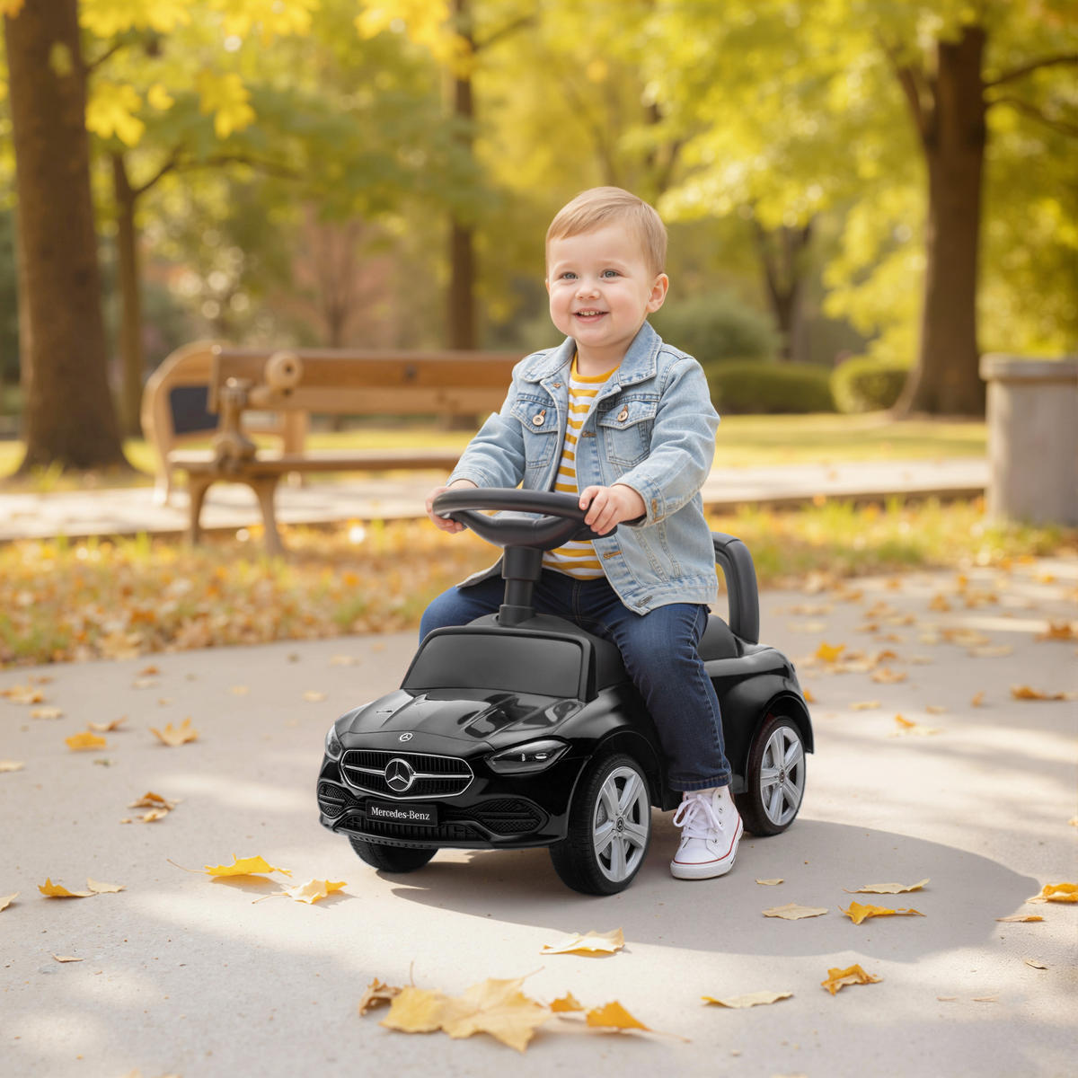 RUTSCHAUTO Kunststoff Stahl Schwarz - Schwarz, Kunststoff (65/28/39cm) - AIYAPLAY