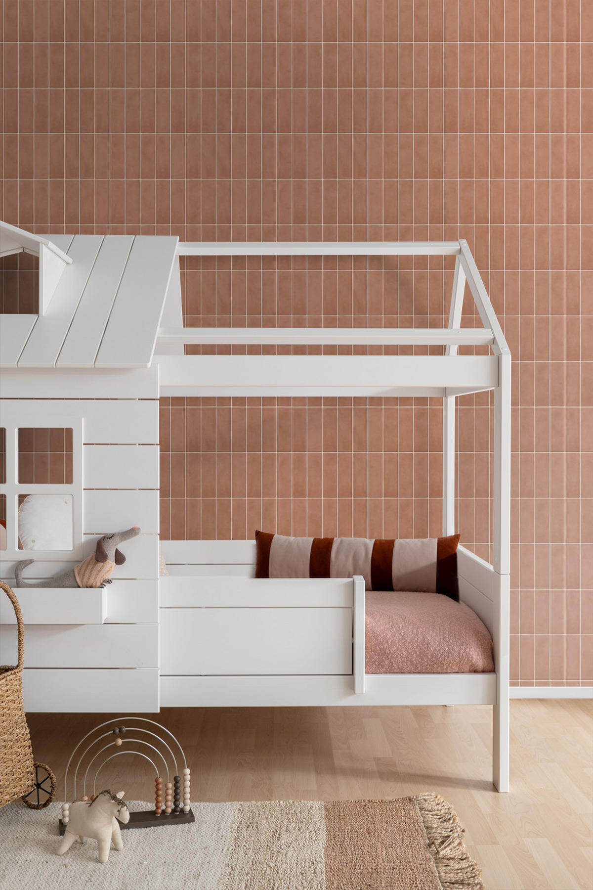 TAPETE Fliesenmuster 50 x 900 cm - Terracotta, Papier (50/900cm) - ESTAhome