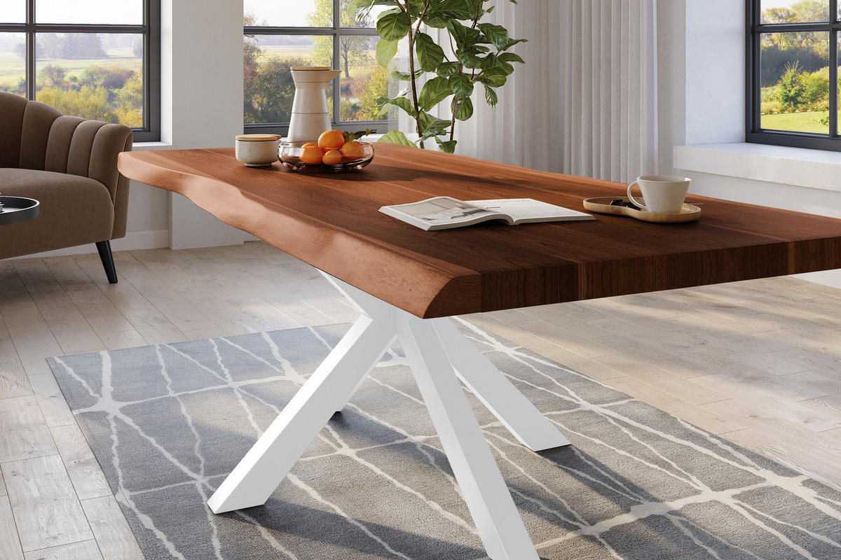 ESSTISCH TITAN - Braun/Weiß, Holz (110/220/79cm) - SAM
