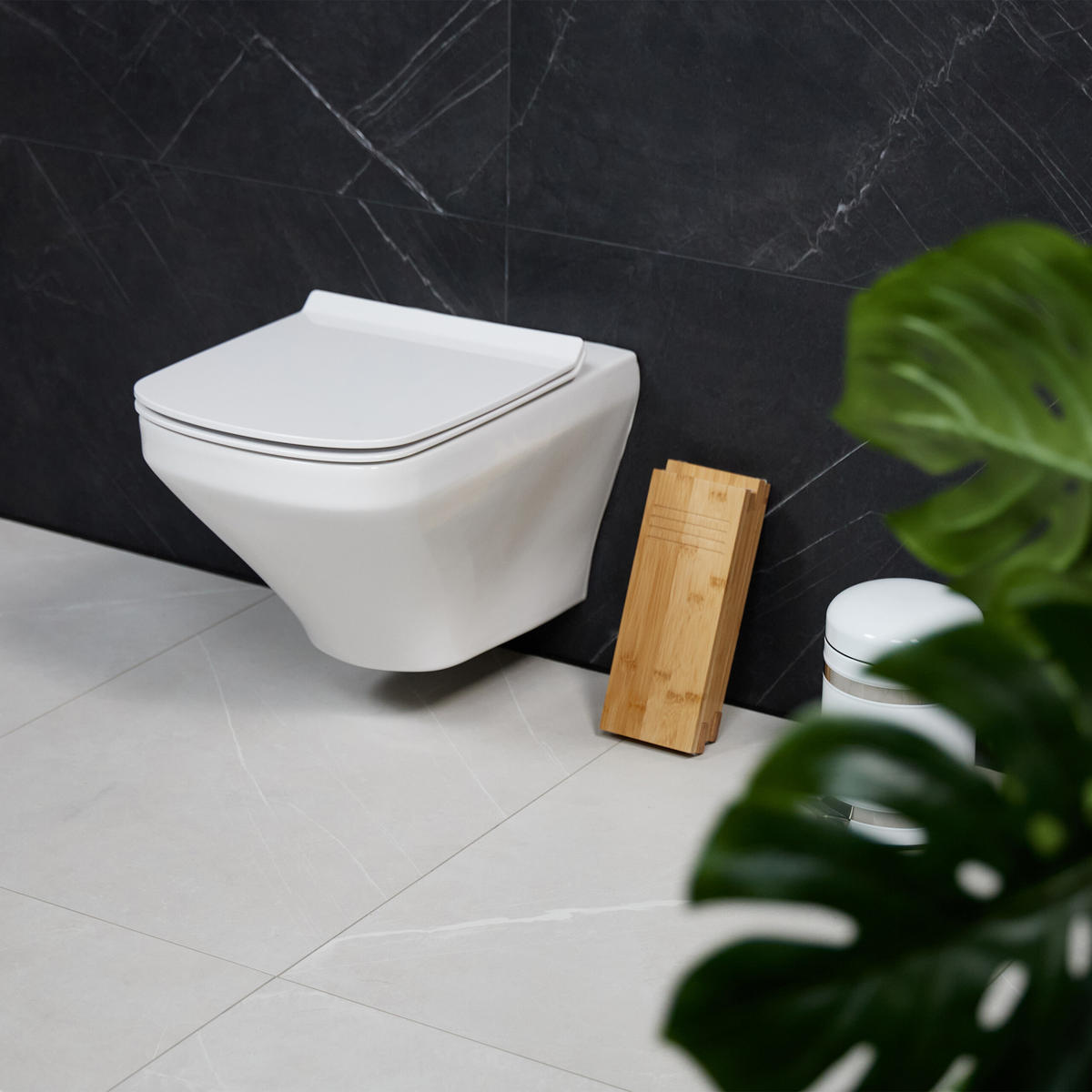 2-tlg.TOILETTENHOCKER - Hellbraun, Holz/Kunststoff (12/23/31cm) - Relaxdays