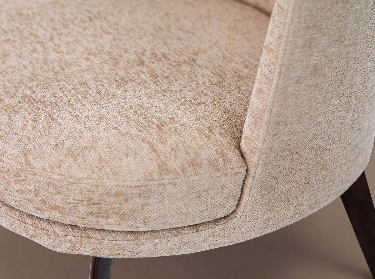 SESSEL Sessel aus cremefarbenem Stoff 74/70/71 cm - Creme/Braun, Textil (74/71/70cm) - ANGEL CERDA