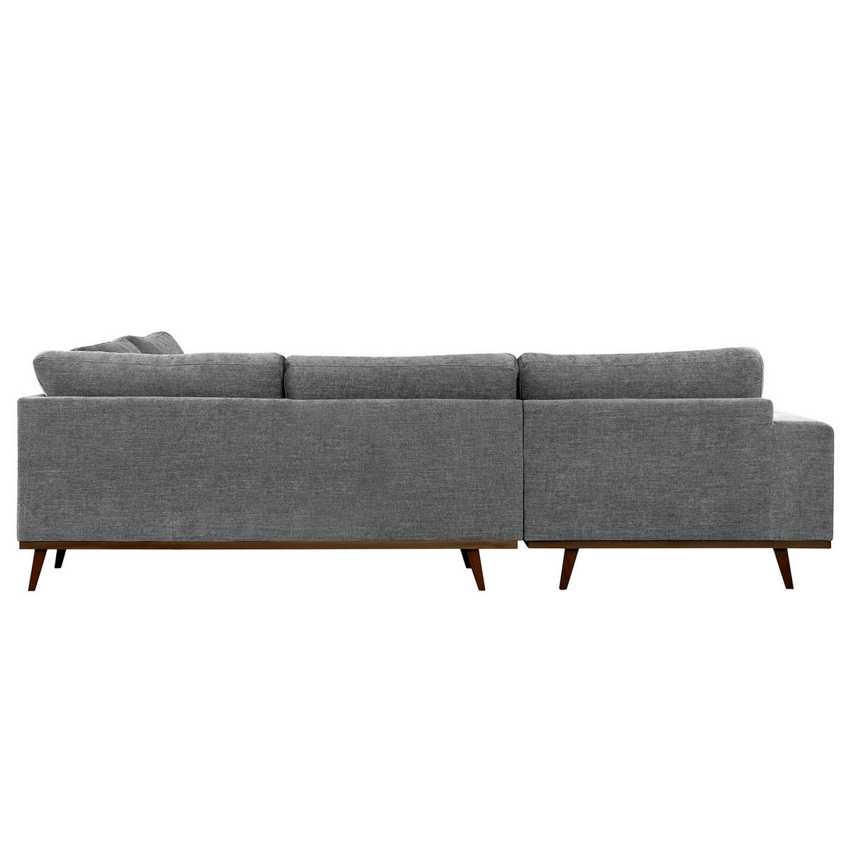 ECKSOFA mit Ottomane - Dunkelgrau/Buchefarben, Buchenholz/Textil (287/219cm) - home24