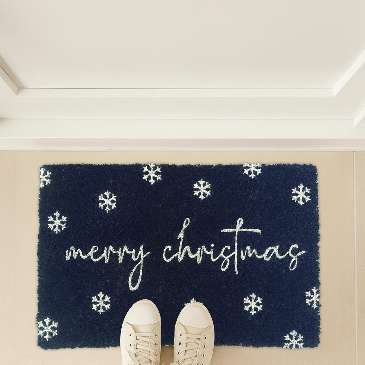 ROHOŽ - tmavě modrá, textil/plast (60/40cm) - Relaxdays