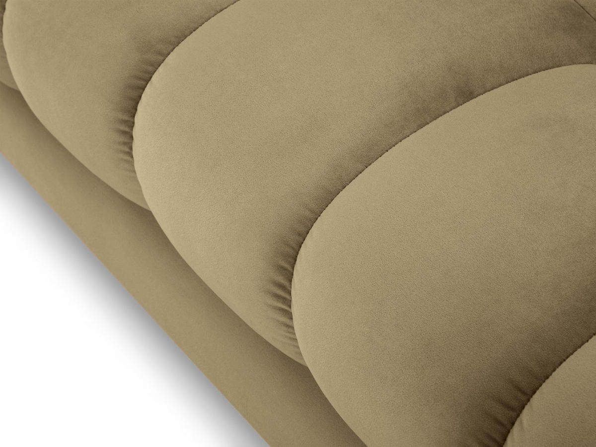 ECKSOFA rechts Mamaia aus Samt beige 5 Sitzplätze - Beige, Textil (185/293cm) - Micadoni