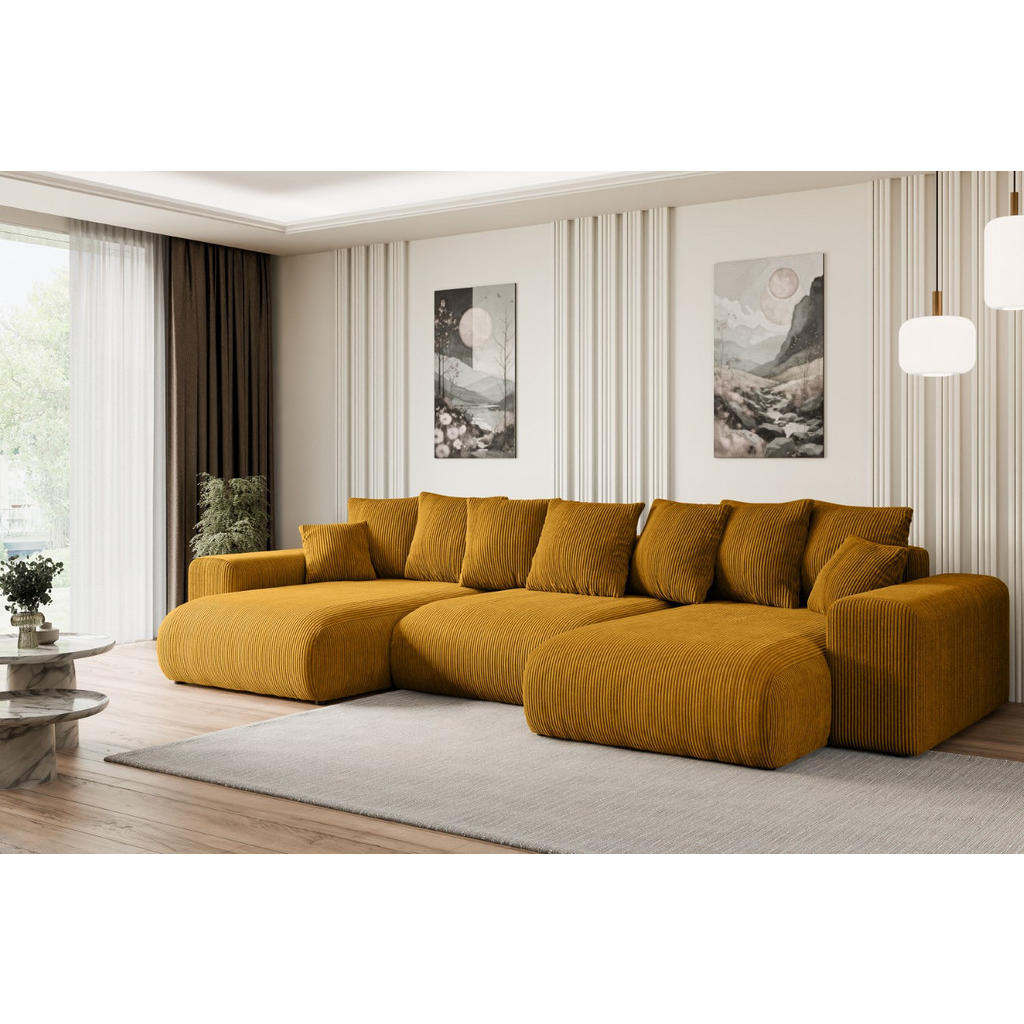 Thumbnail - Altdecor Wohnlandschaft, Gelb, Textil, 6-Sitzer, 352x84x165 cm, Wohnzimmer, Sofas & Couches, Wohnlandschaften, Wohnlands...