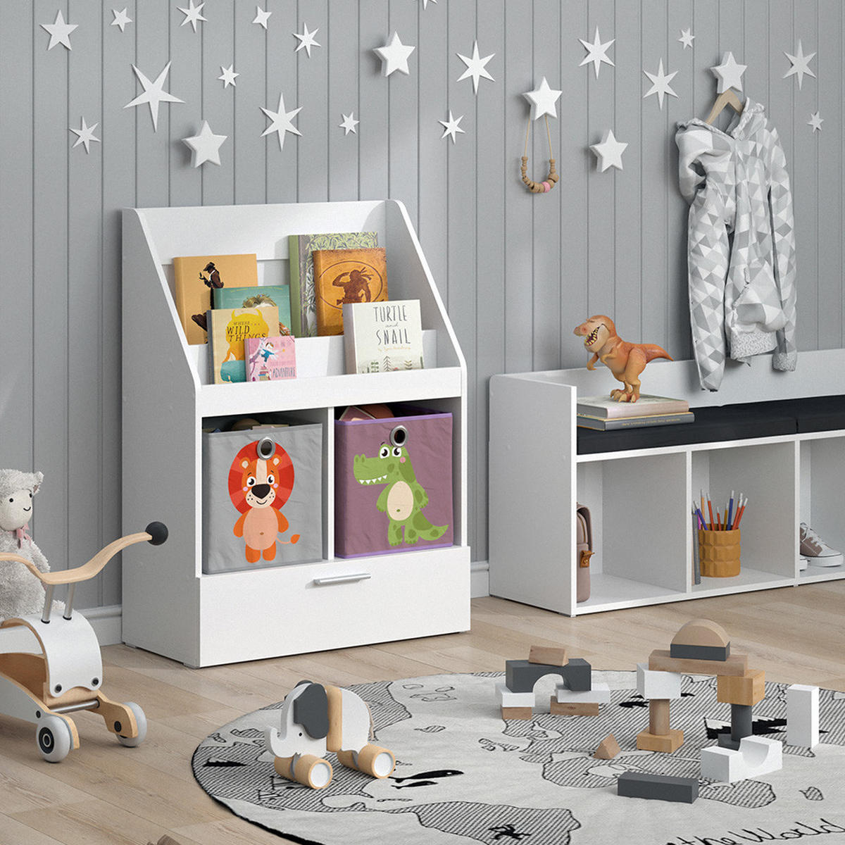 DĚTSKÁ POLIČKA Luigi Bílá - bílá, kompozitní dřevo (72/96.2/31.2cm) - Vicco