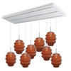 HÄNGELEUCHTE Echos 8-flammig Braun Ø 25cm - Braun/Weiß, Glas (25/25/28cm) - s.luce