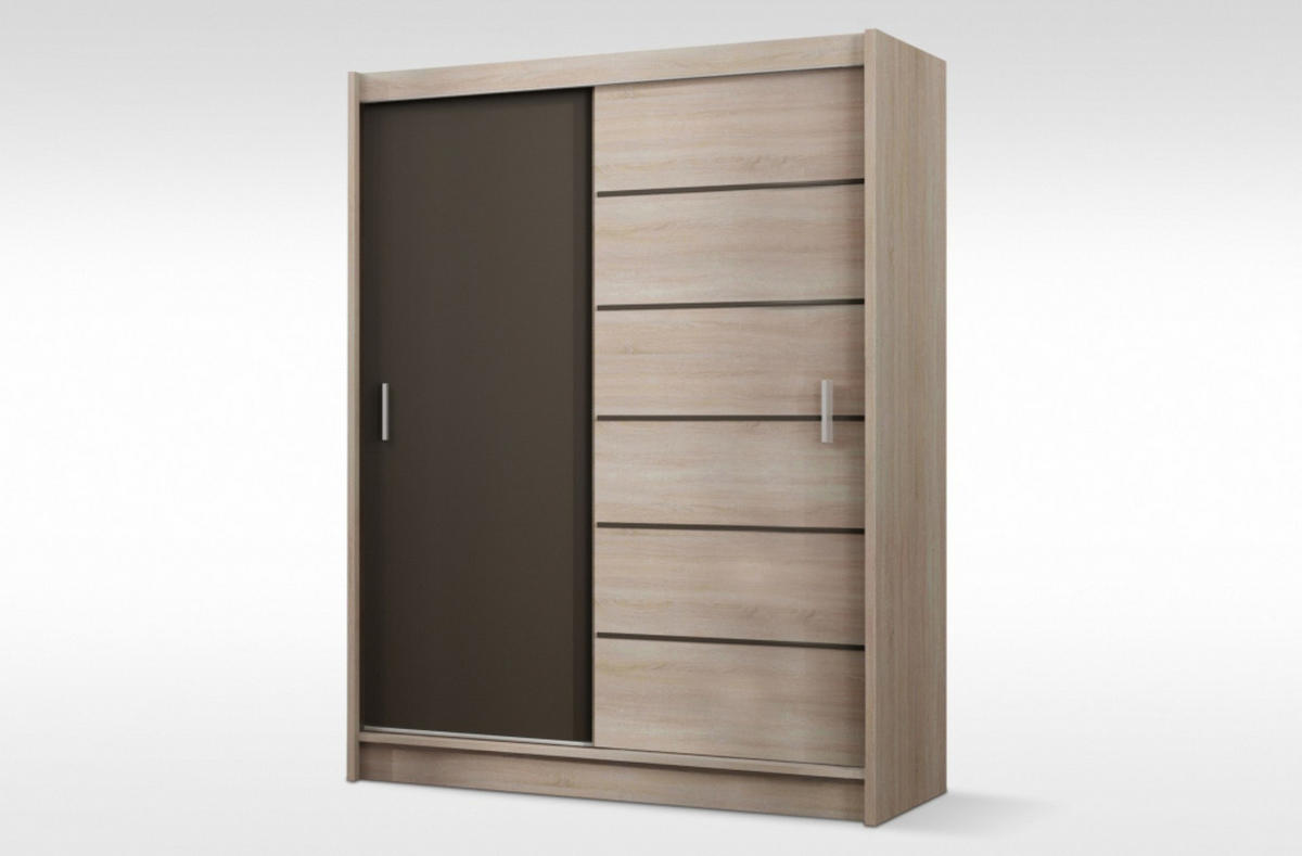 SCHWEBETÜRENSCHRANK NIDALE 203/215/61 cm 2-türig Sonoma Eiche - Sonoma Eiche, Holzwerkstoff (203/215/61cm) - MASSENO