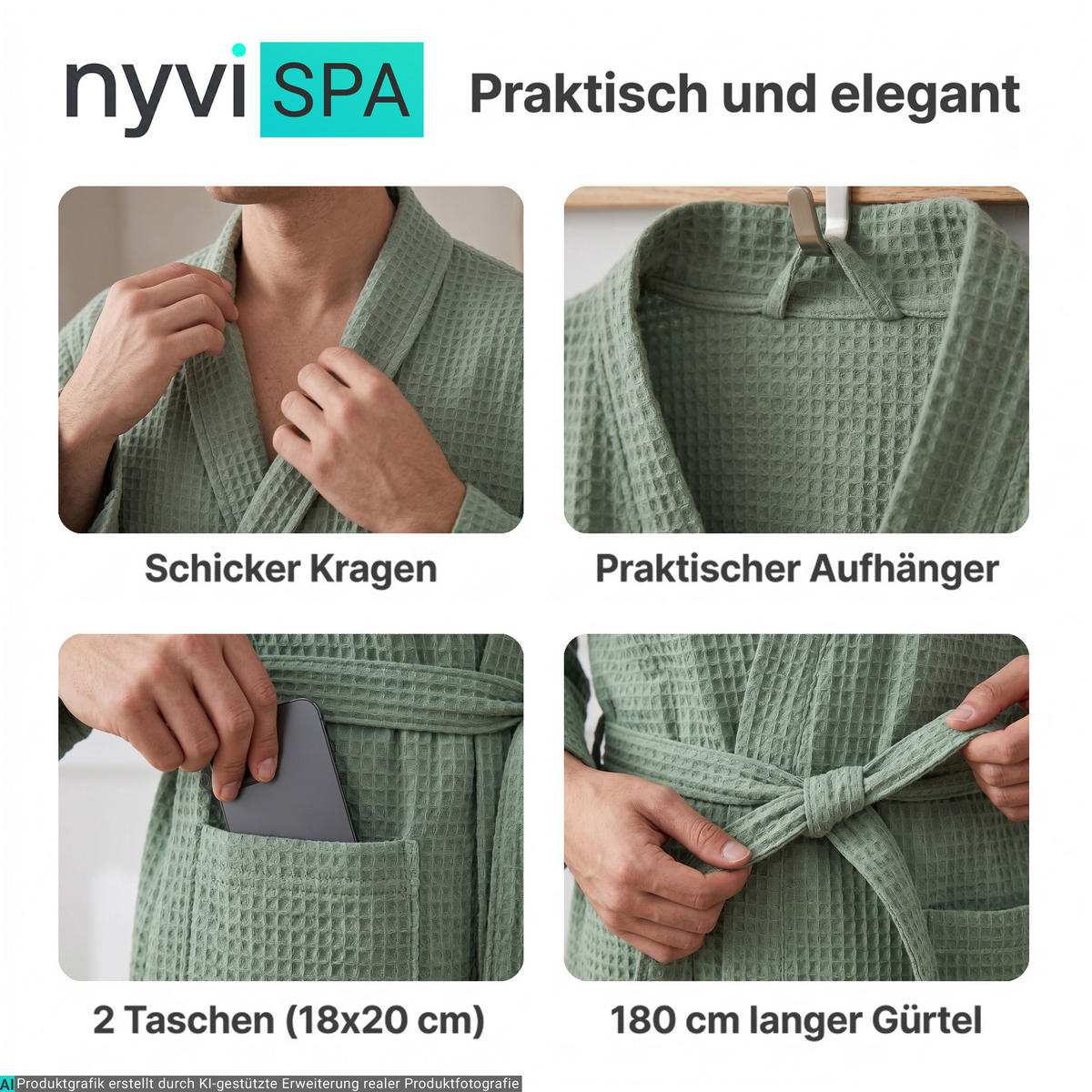 BADEMANTEL NYVISpa Waffelpique XXXL Anthrazit - Anthrazit, Textil (XXXLnull) - NYVI