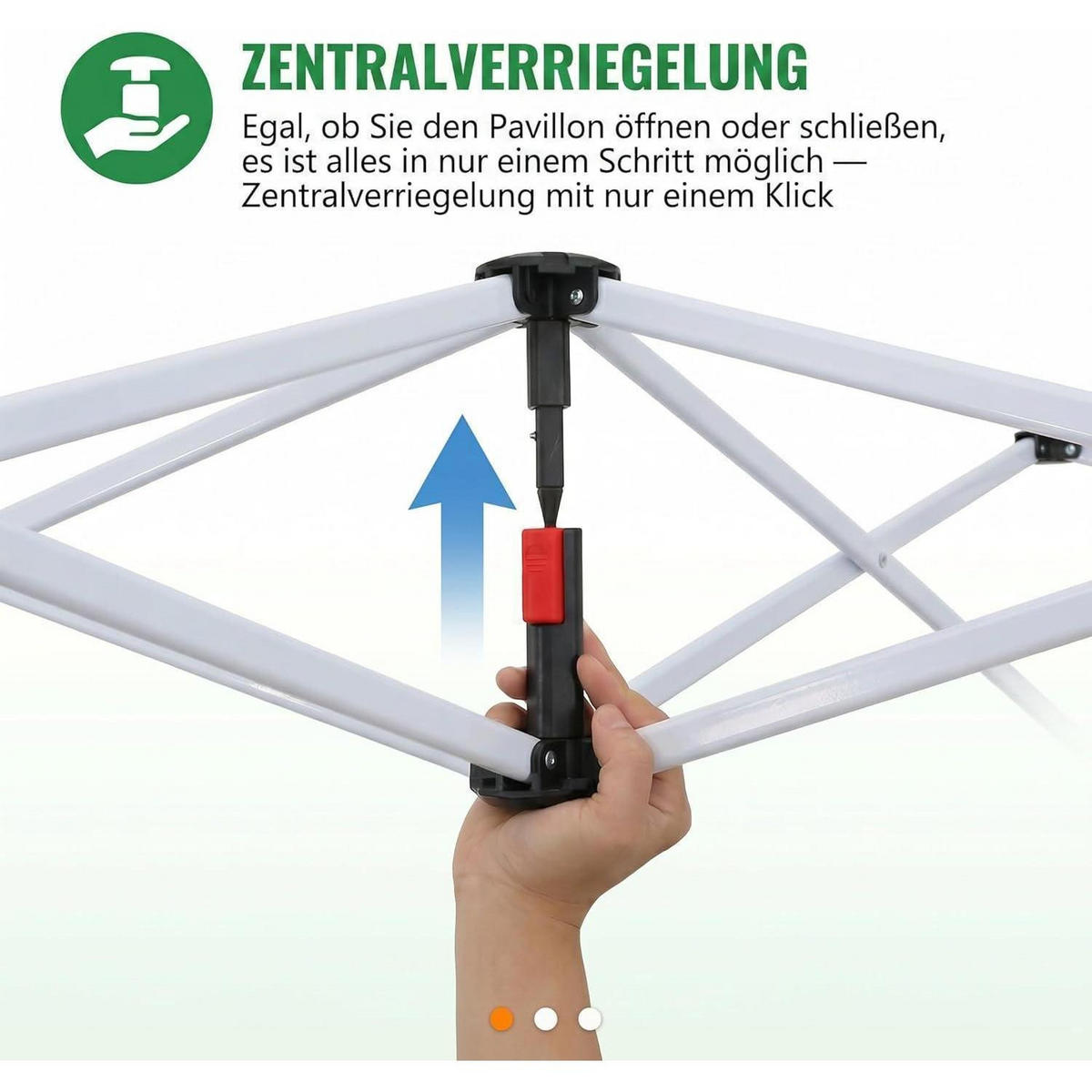 FALTPAVILLON 3x3m Wasserdicht UV-Schutz Schwarz - Schwarz, Textil (300/260/300cm)