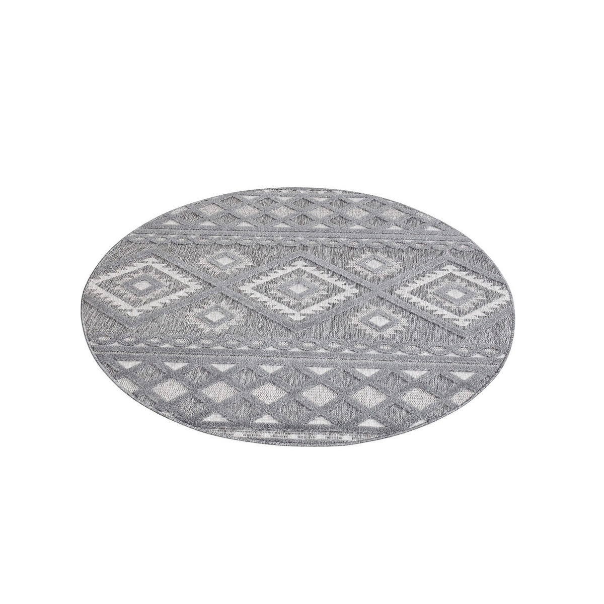 OUTDOOR-TEPPICH Santorini 435 Anthrazit 200 cm Rund - Anthrazit, Textil (200/200cm) - carpet city