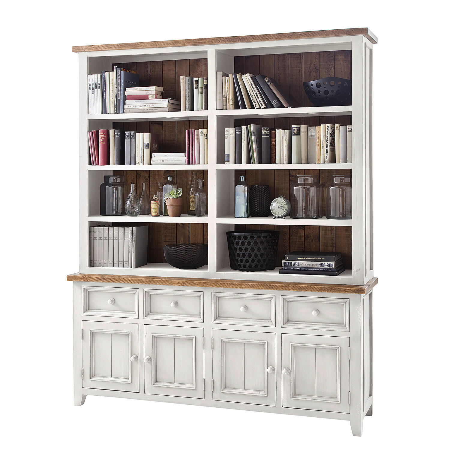 REGAL - Kiefer massiv - Weiß, Holz (180/220/45cm) - home24