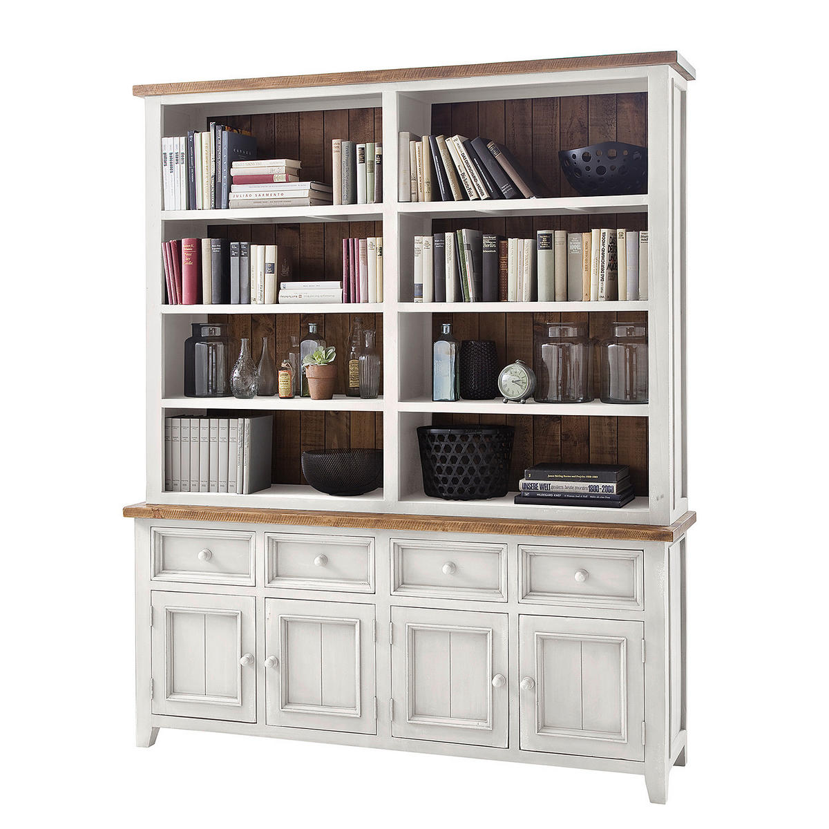 REGAL - Kiefer massiv - Weiß, Holz (180/220/45cm) - home24