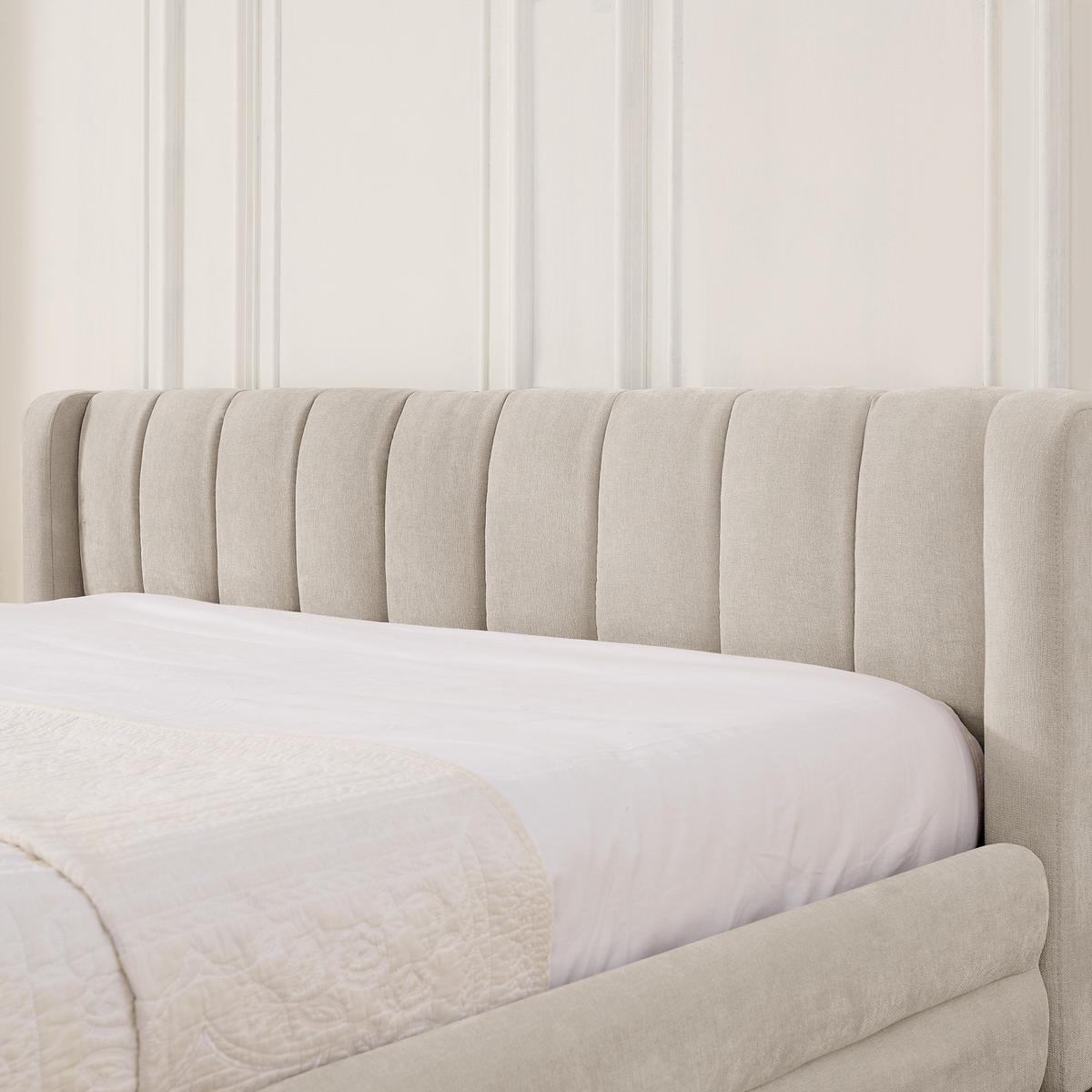 POLSTERBETT 160/200 cm in Beige Stoff mit 4 Schubladen, USB und Type-C - Beige, Holzwerkstoff/Textil (160/200cm) - WISHDOR