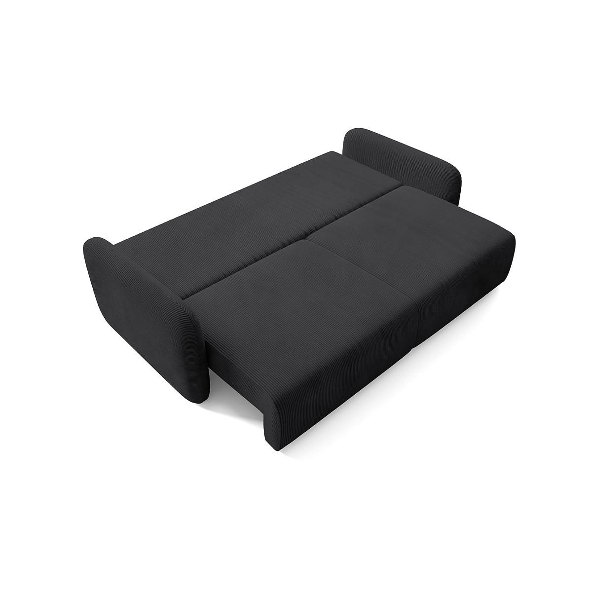 SOFA Dora 3 Sitzplätze Schwarz - Schwarz, Holz (233/92/110cm) - Petits-meubles