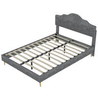 POLSTERBETT 140/200 cm DE-35437 mit weichem Kopfteil Grau - Grau, Metall (140/200cm) - ComfortXL