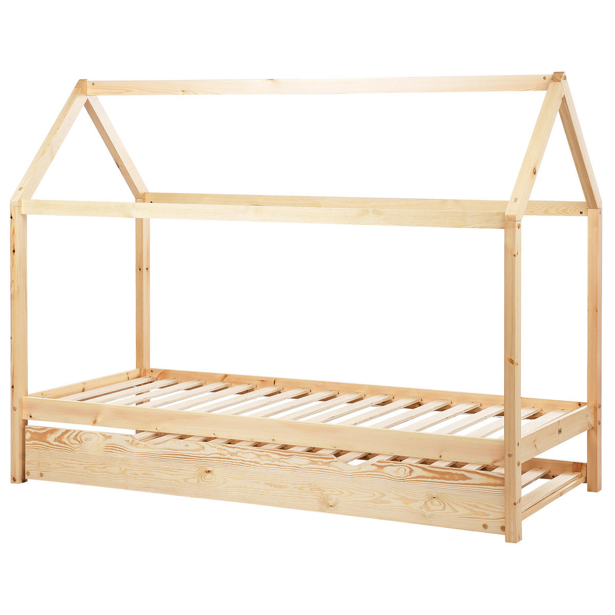 KINDERBETT 90x200 cm Heller Holzfarbton Crillon - Hellbraun, Holz (90/200cm) - Beliani