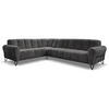 ECKSOFA Volare ohne Schlaffunktion Anthrazit rechts - Anthrazit/Schwarz, Textil/Metall (295/235cm) - Beautysofa