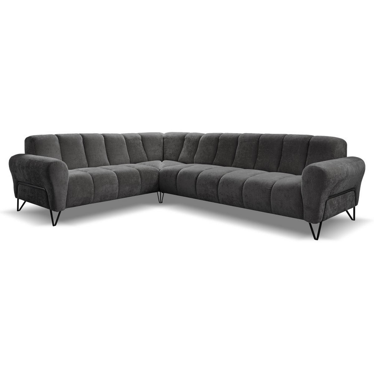 ECKSOFA Volare ohne Schlaffunktion Anthrazit links - Anthrazit/Schwarz, Textil/Metall (295/235cm) - Beautysofa