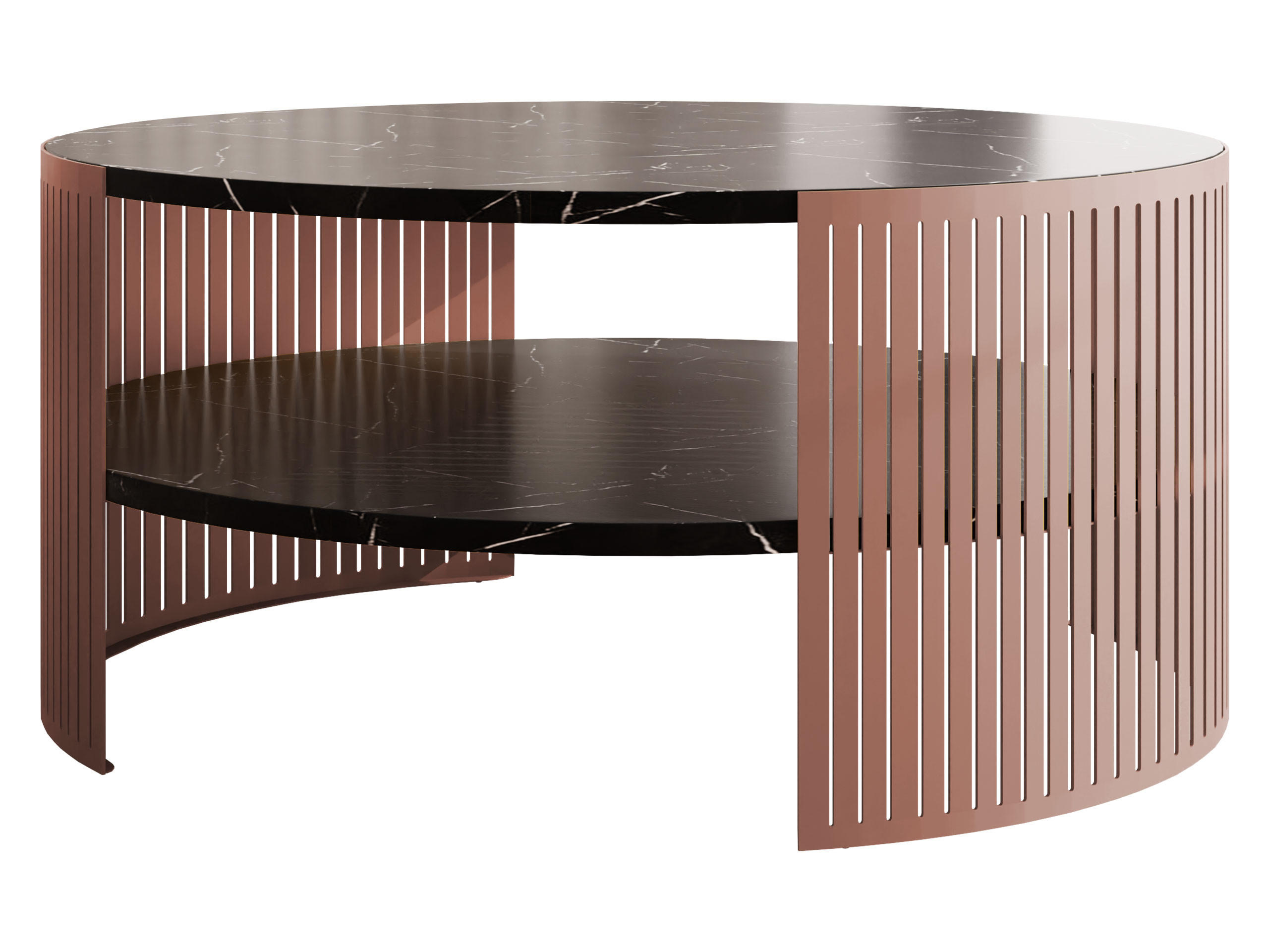 COUCHTISCH Fikoli Ember - Schwarz/Bronzefarben, Holzwerkstoff/Metall (75/75/40cm) - MIRJAN24