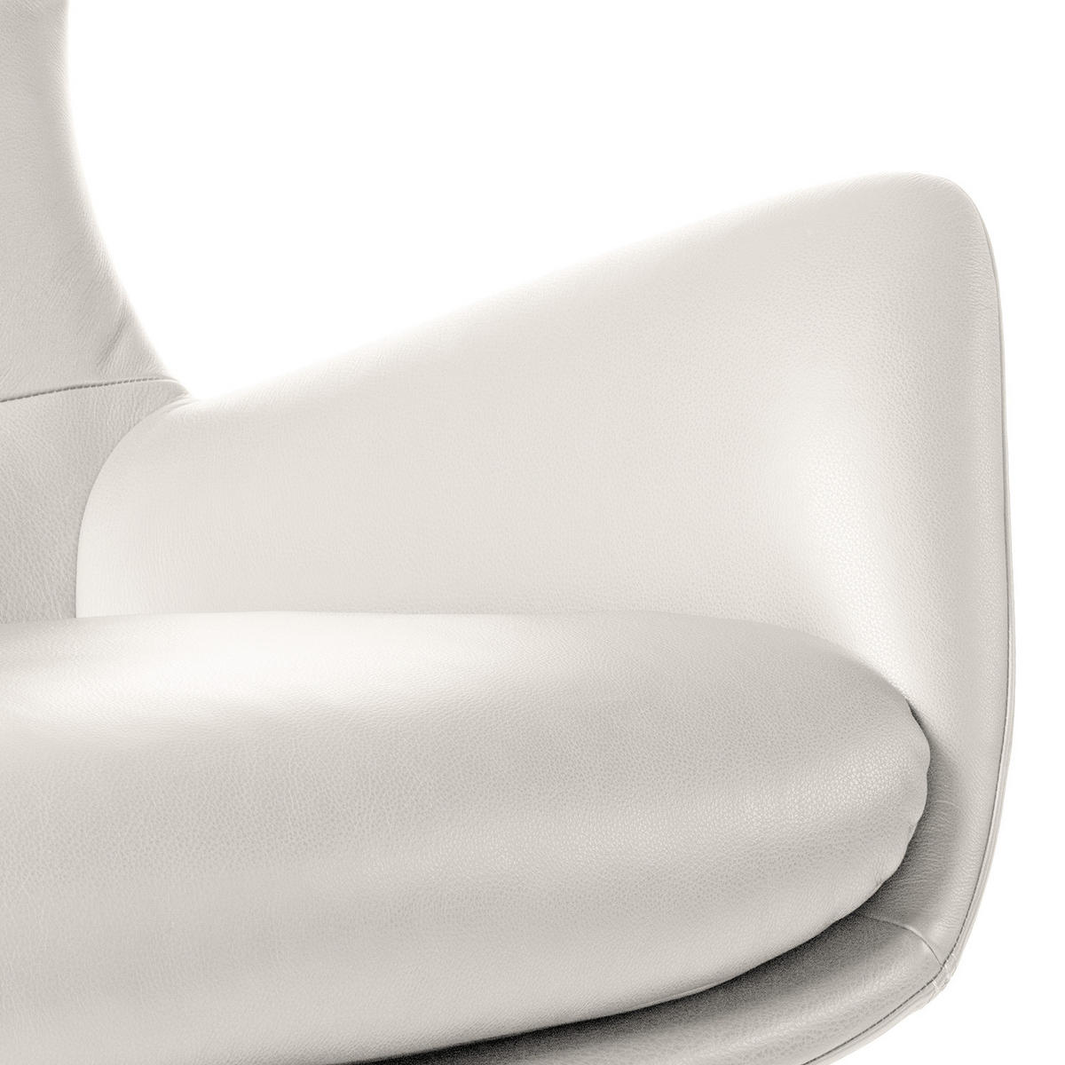 SESSEL mit Kreuzfuß - Chromfarben/Weiß, Leder/Metall (84/99/96cm) - home24