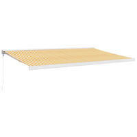 MARKISE Einziehbar Gelb Und Weiss 5/3 M Stoff Und Aluminium - Multicolor, Textil (300/500cm) - vidaXL