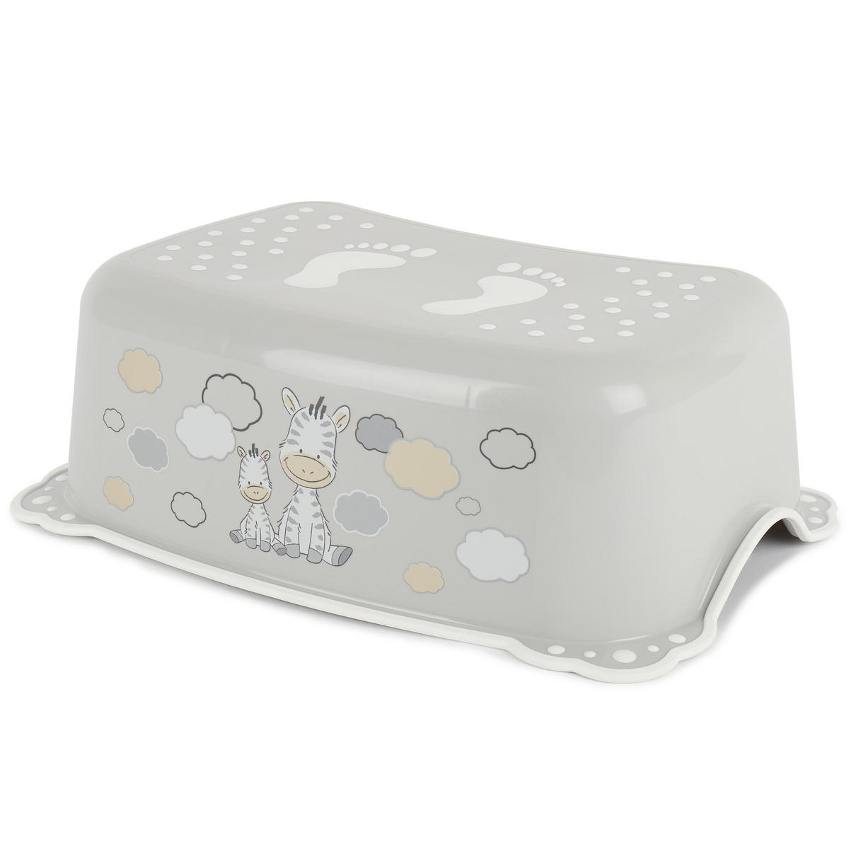 TRITTHOCKER Kinder mit Anti-Rutsch Zebra - Grau, Kunststoff (28.5/42cm) - Bieco Spielwaren